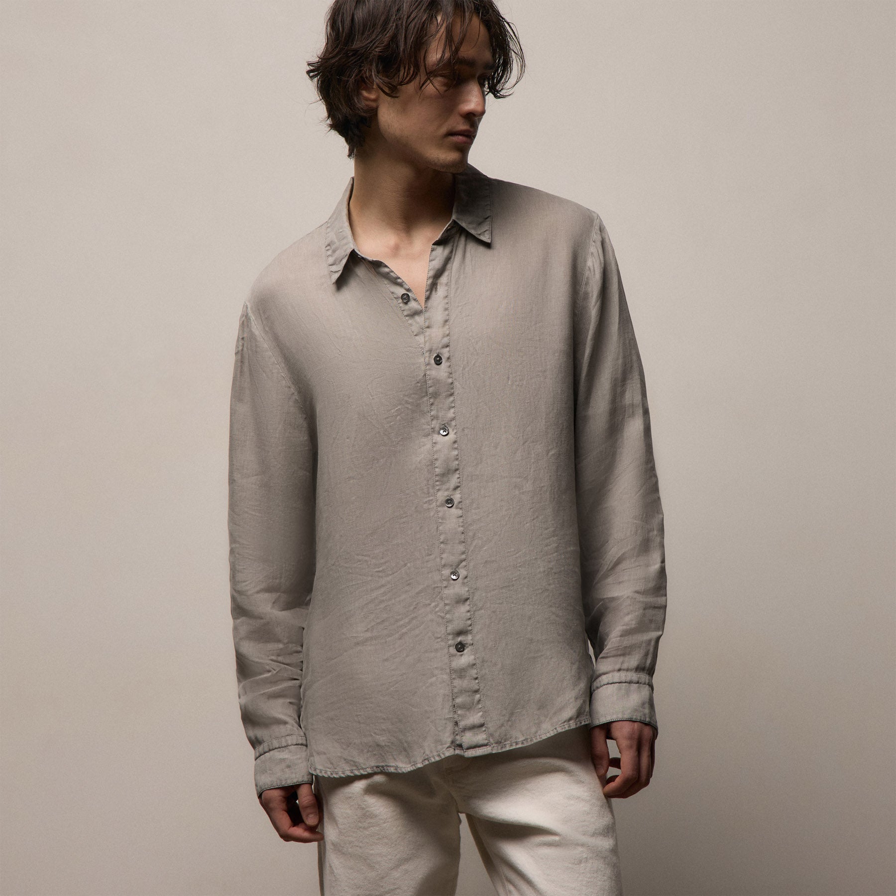Lightweight Linen Shirt - Fog Pigment