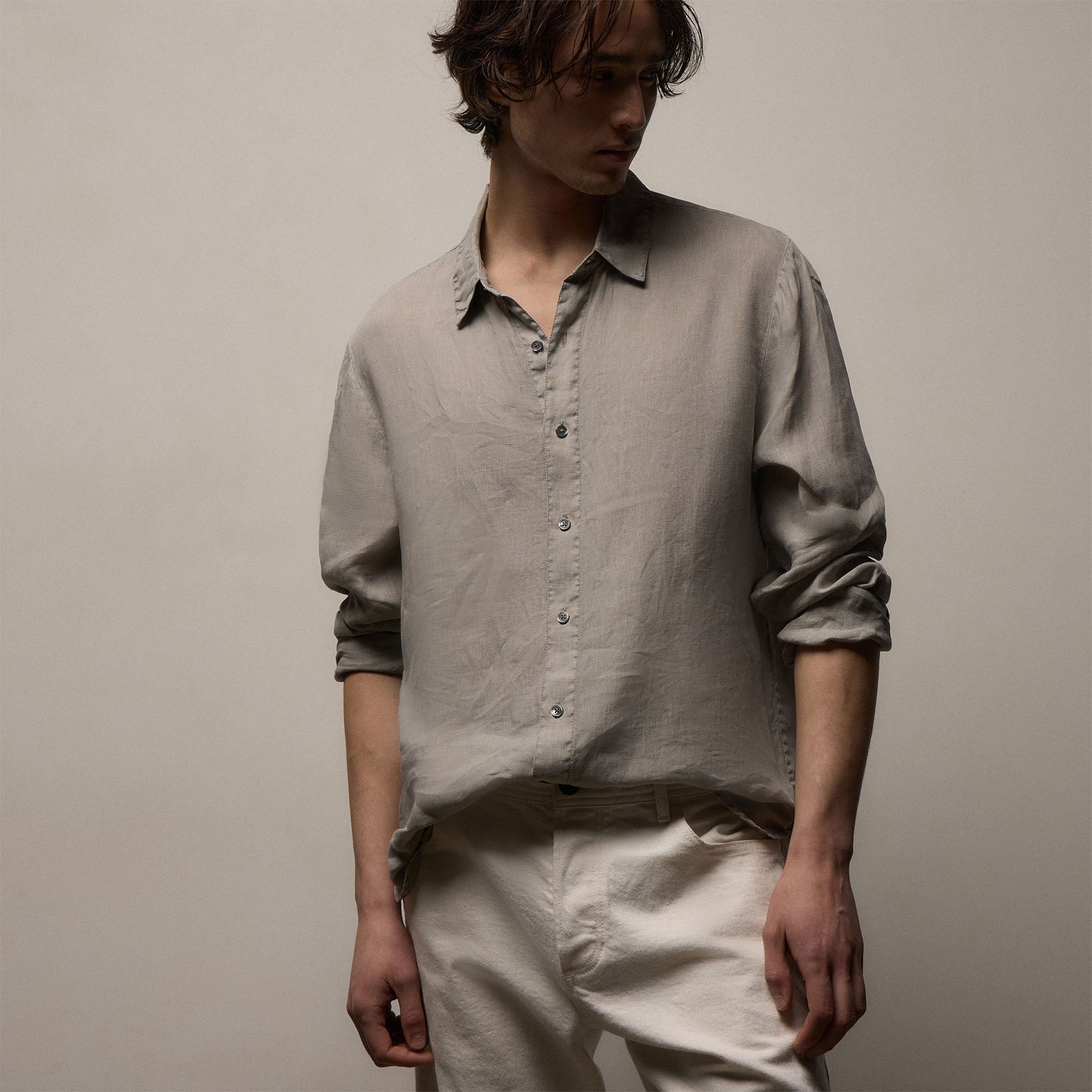 Lightweight Linen Shirt - Fog Pigment