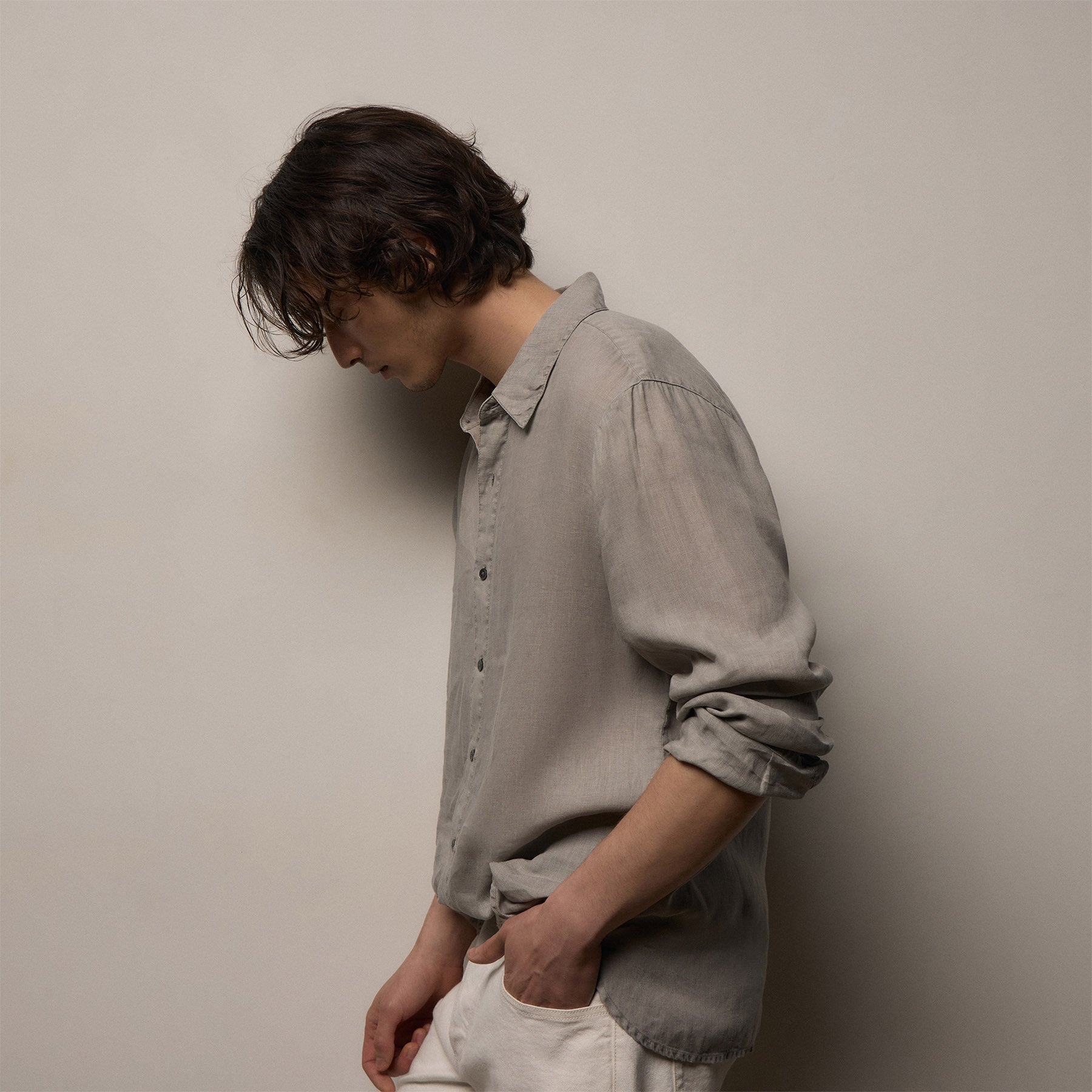 Lightweight Linen Shirt - Fog Pigment