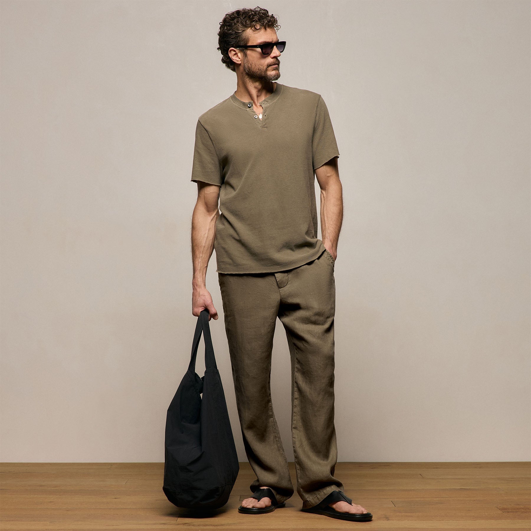 Lightweight Linen Pant - Light Olive Pigment