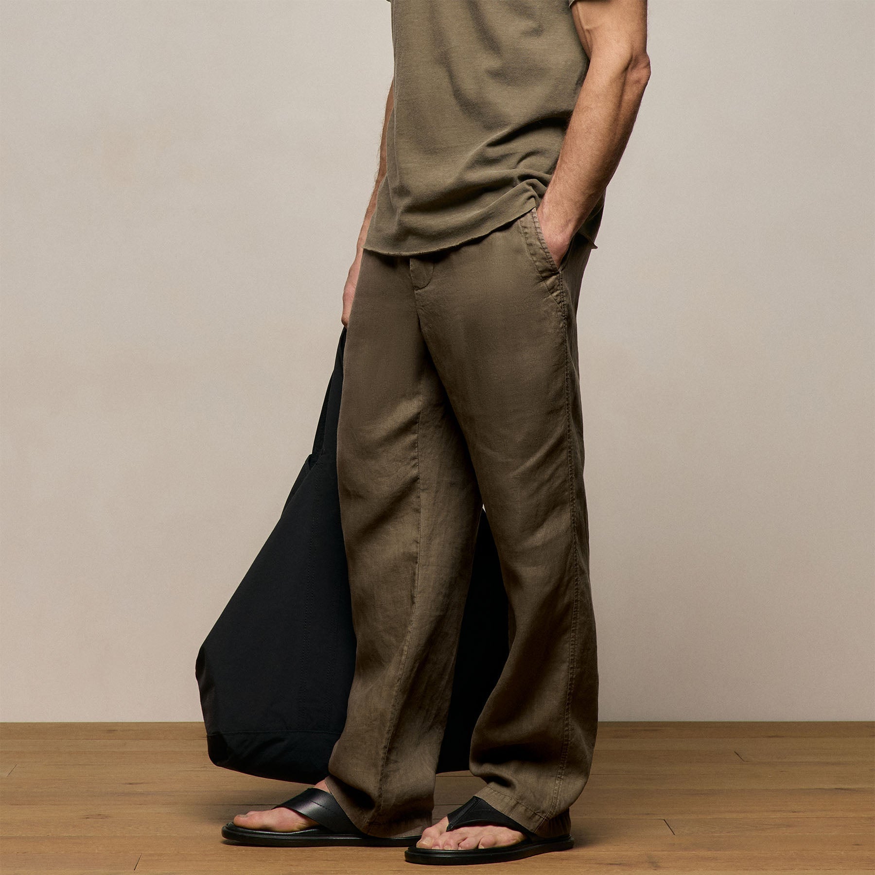 Lightweight Linen Pant - Light Olive Pigment