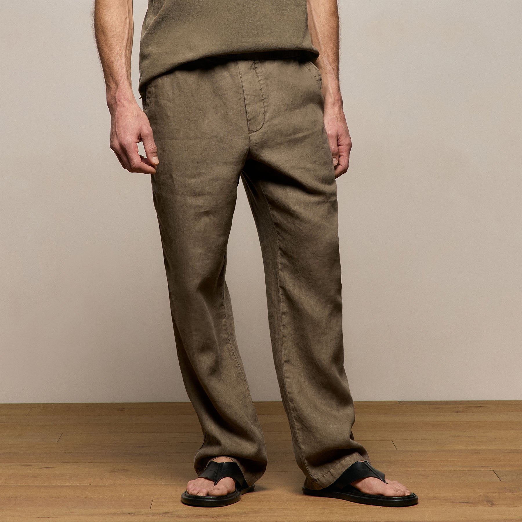 Lightweight Linen Pant - Light Olive Pigment