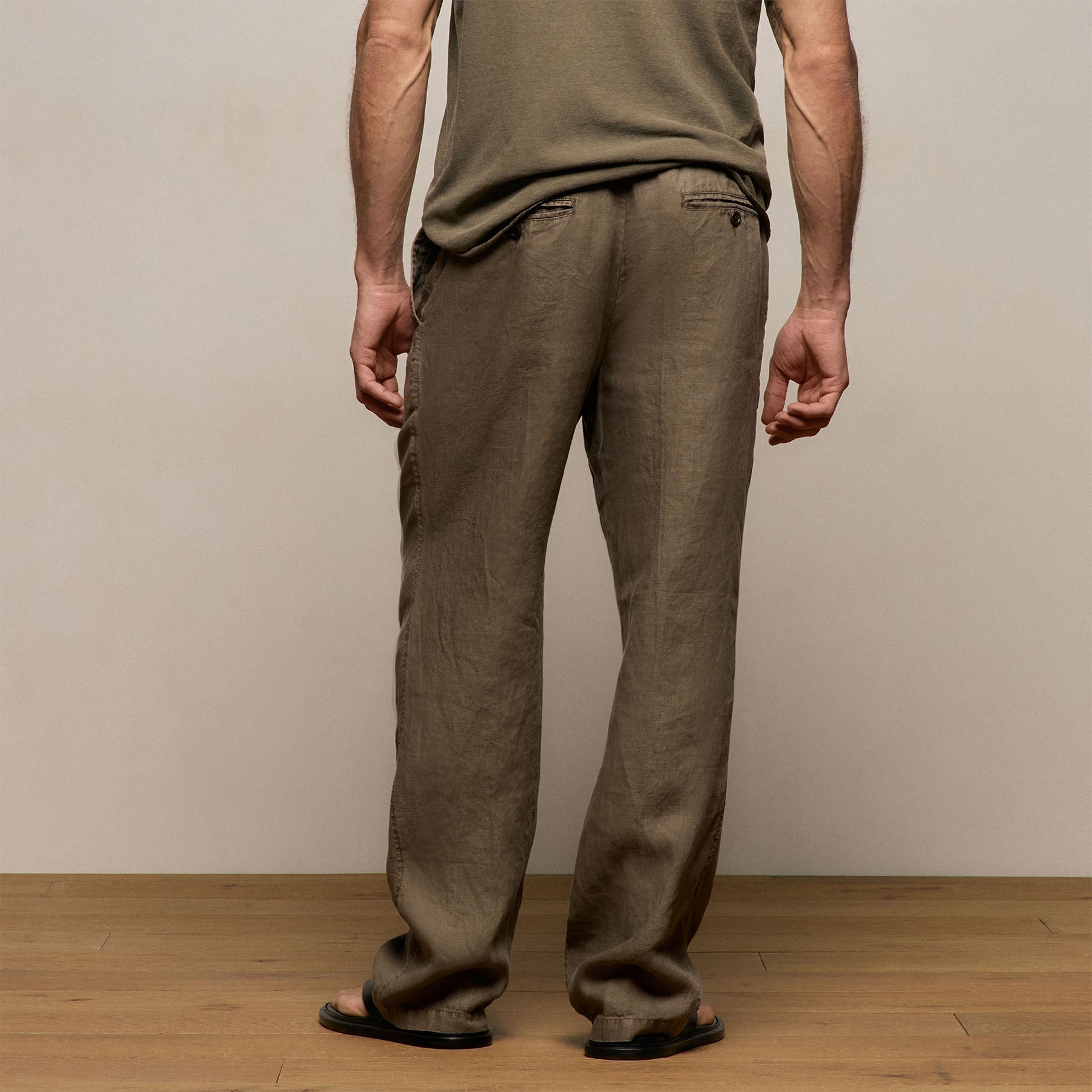 Lightweight Linen Pant - Light Olive Pigment