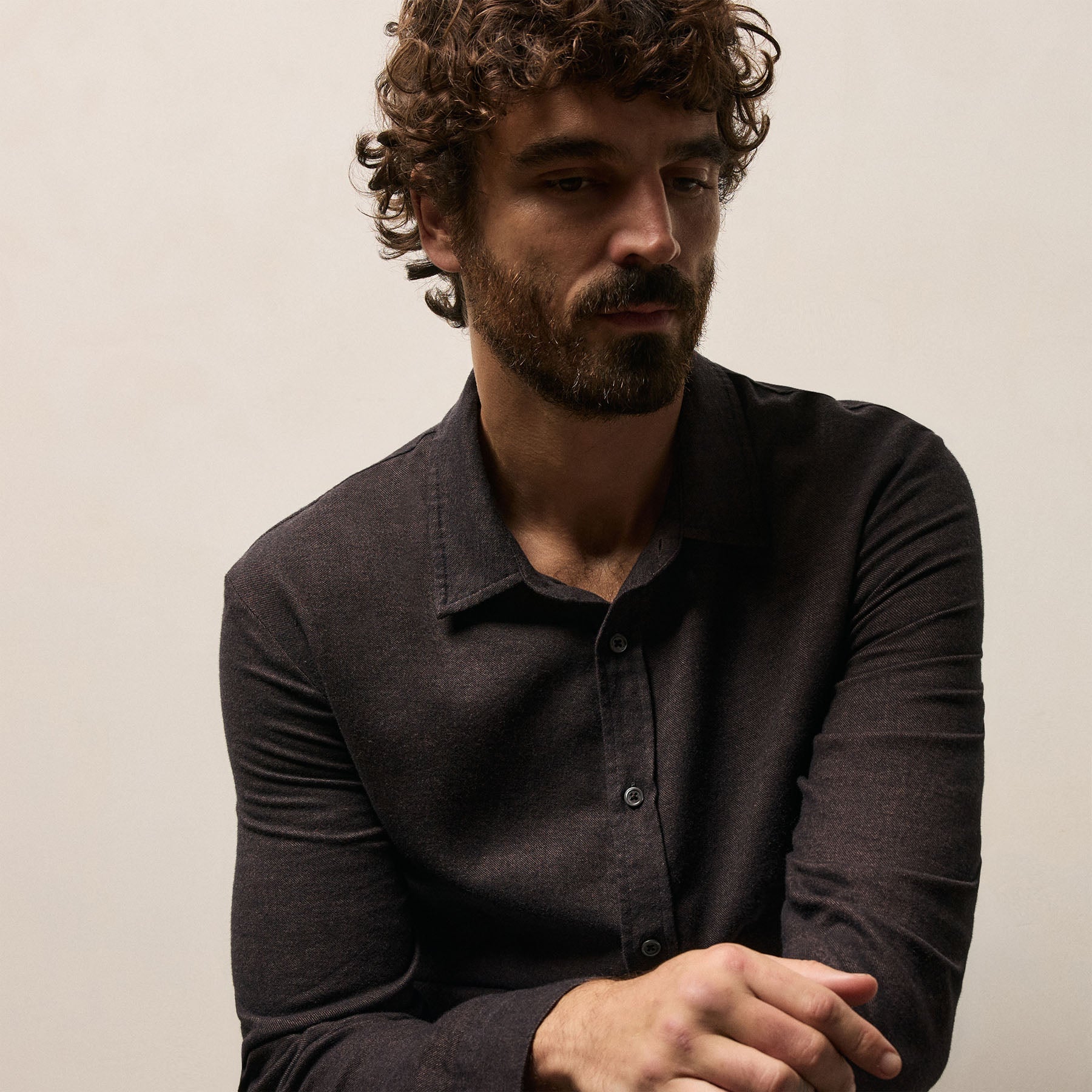 Refined Cotton Flannel Shirt - Cocoa