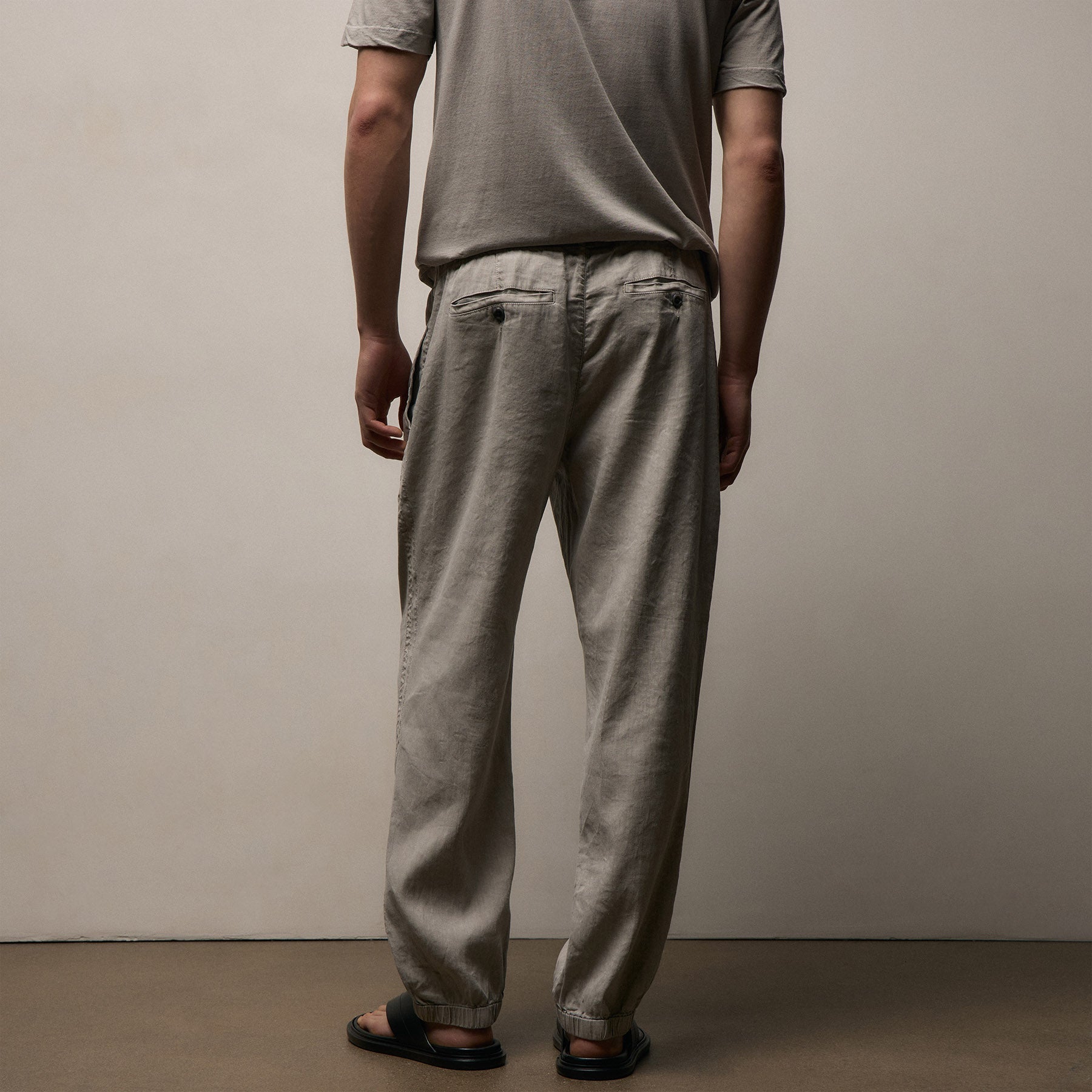 Stretch Linen Jogger - Fog Pigment