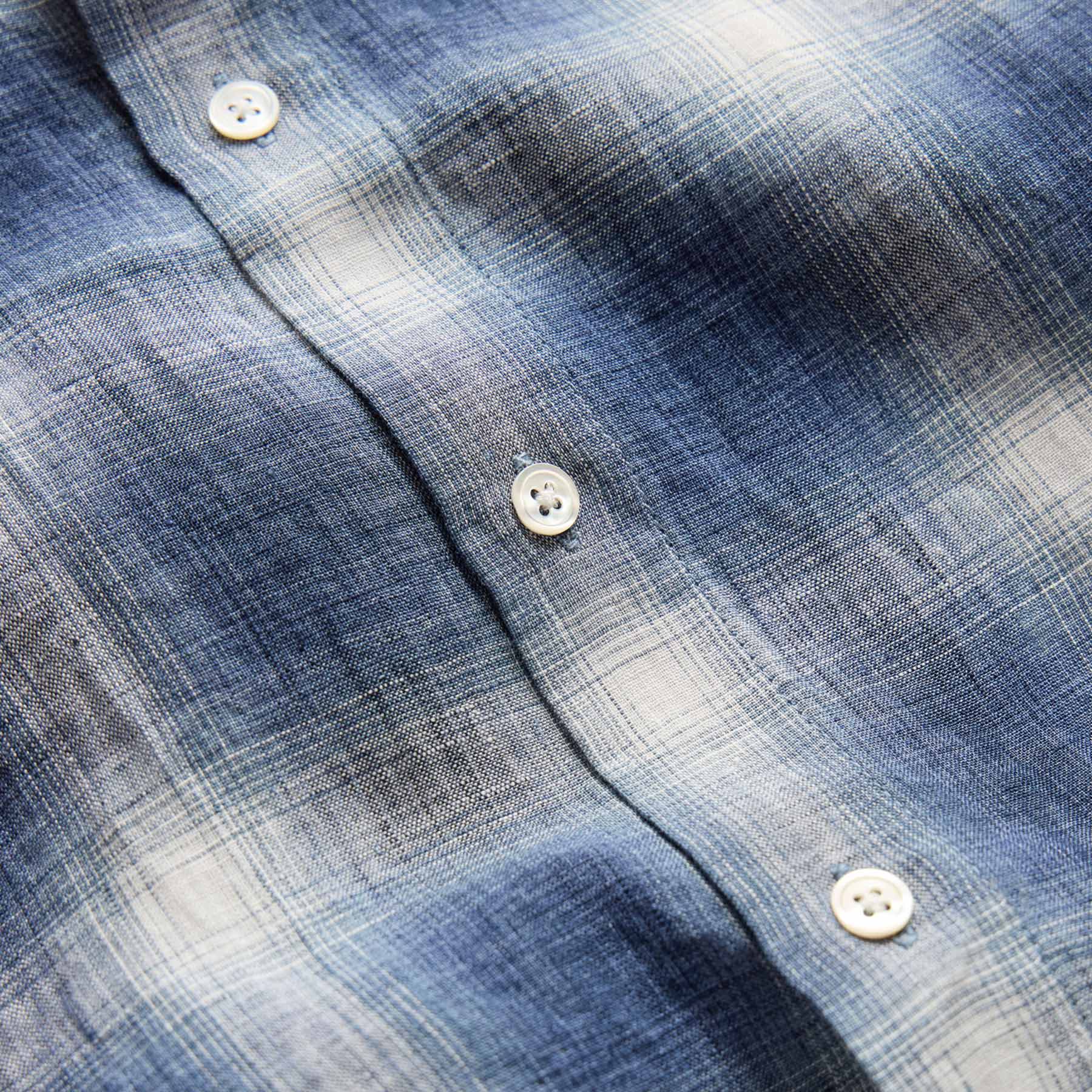 Plaid Linen Shirt - Blue Plaid