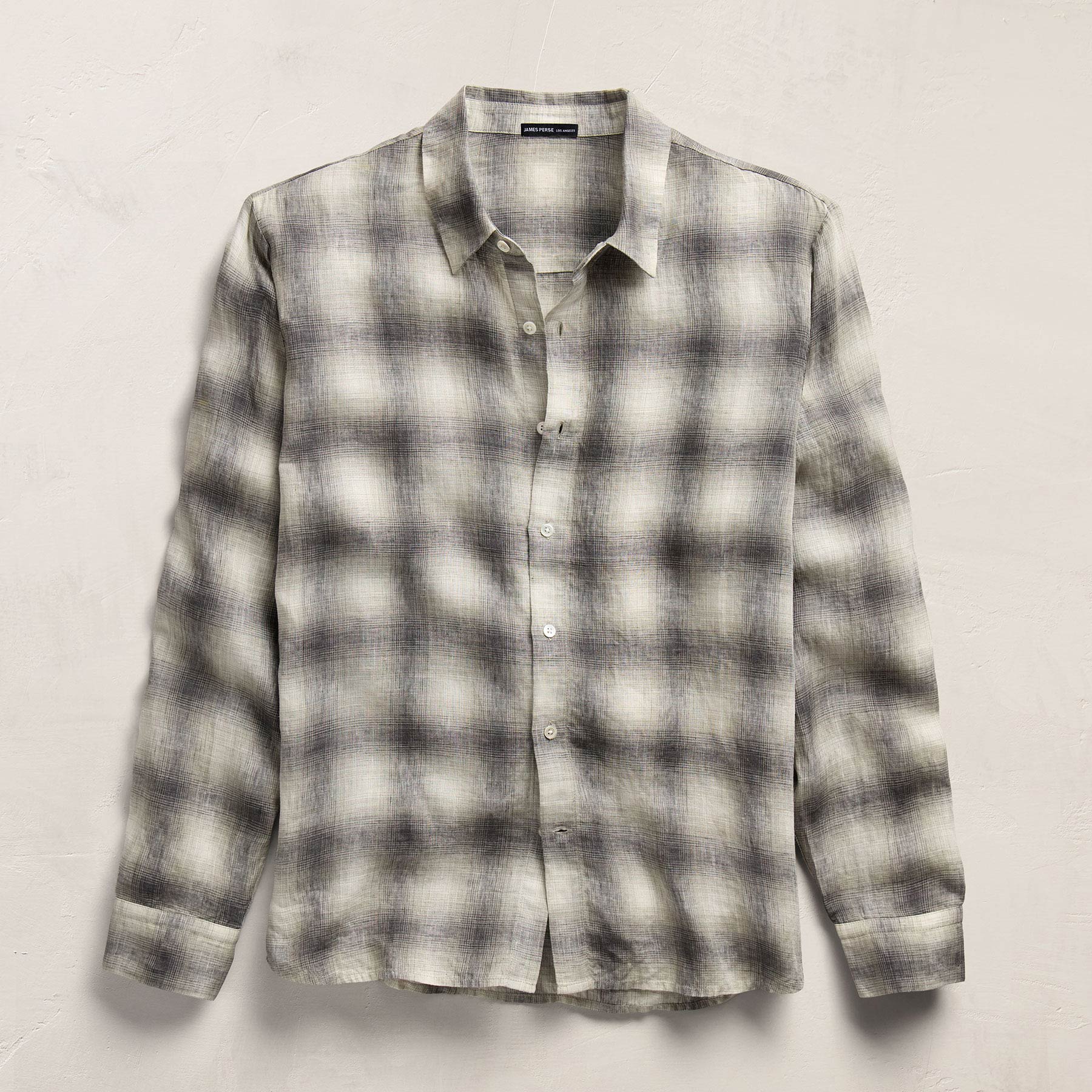 Plaid Linen Shirt - Grey Plaid