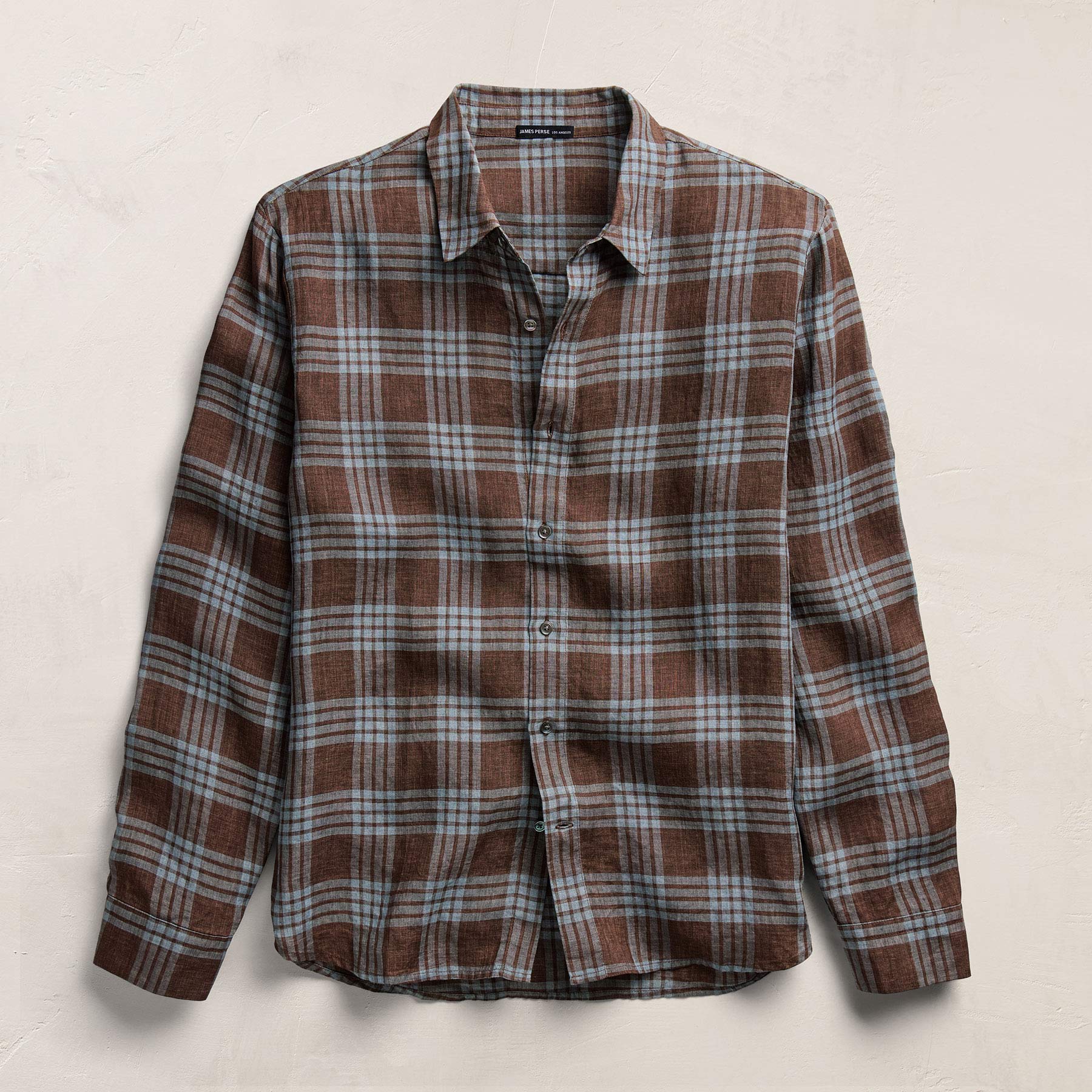 Plaid Linen Shirt - Plum Plaid
