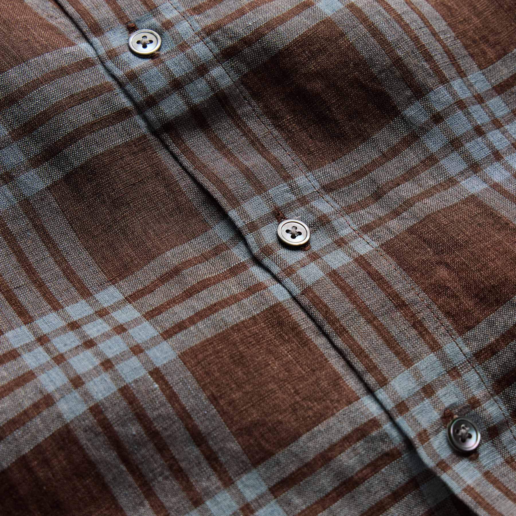 Plaid Linen Shirt - Plum Plaid