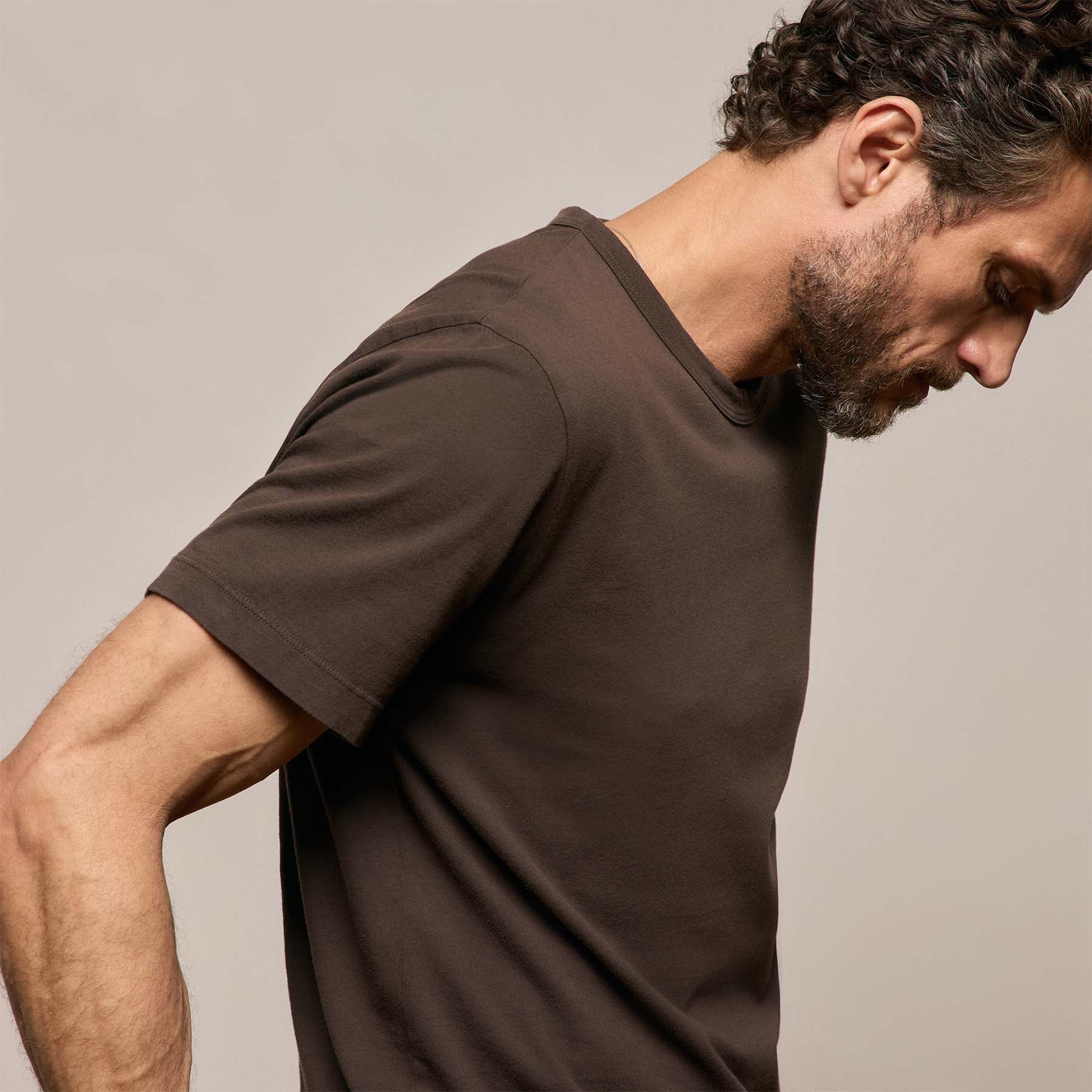 Short Sleeve Crew Neck - Bark Pigment