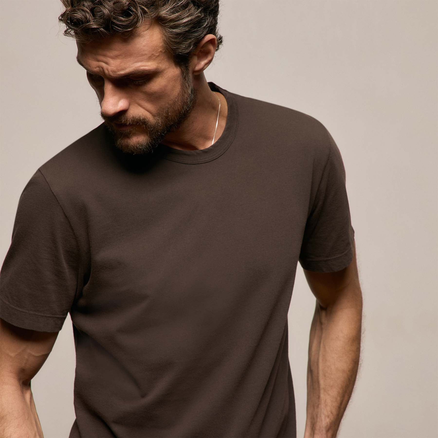 Short Sleeve Crew Neck - Bark Pigment