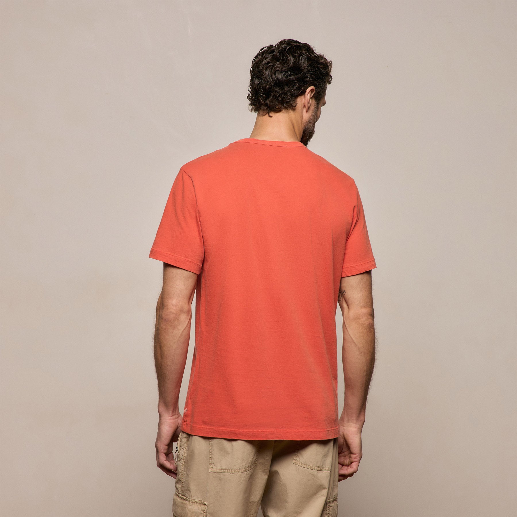 Short Sleeve Crew Neck - Blood Orange Pigment