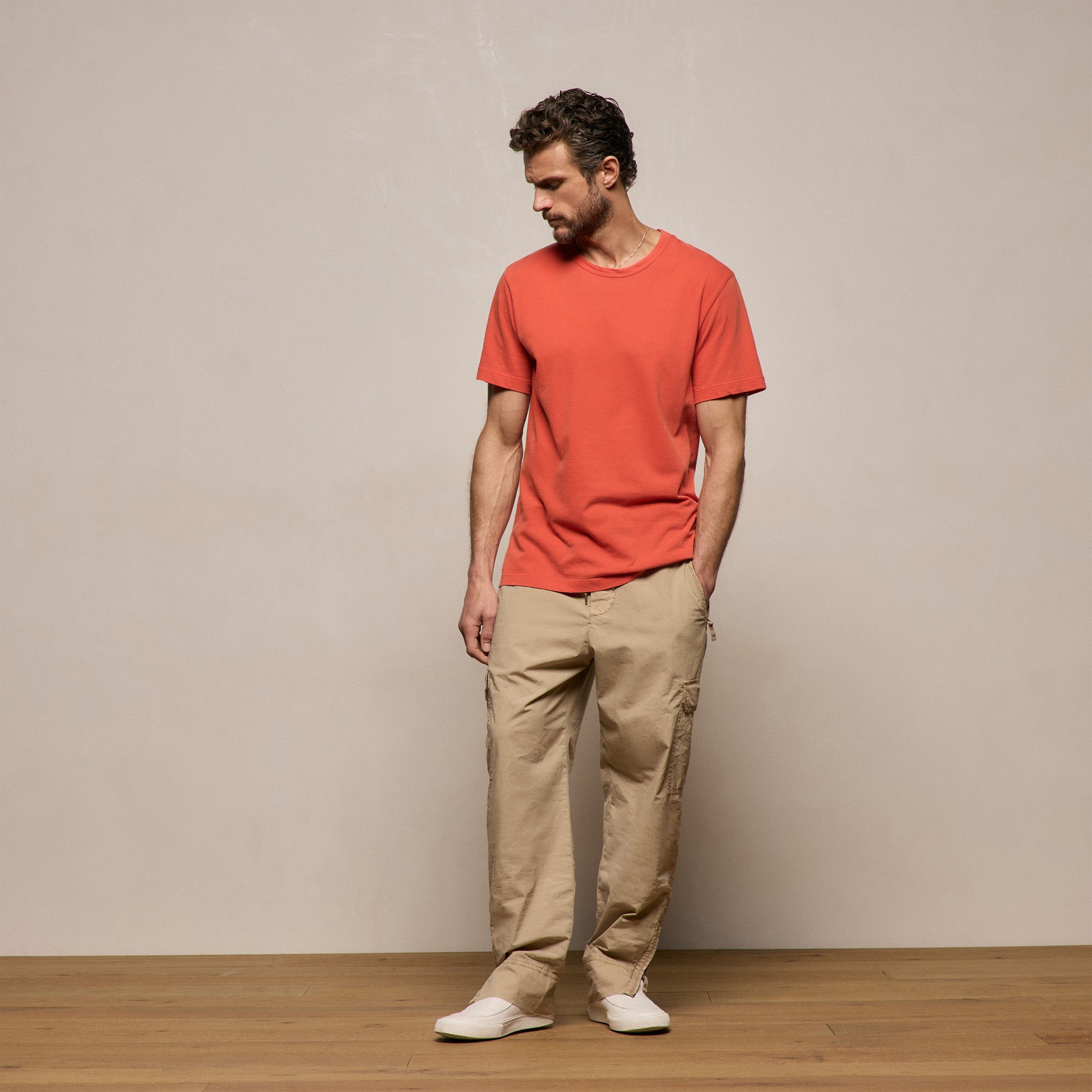 Short Sleeve Crew Neck - Blood Orange Pigment