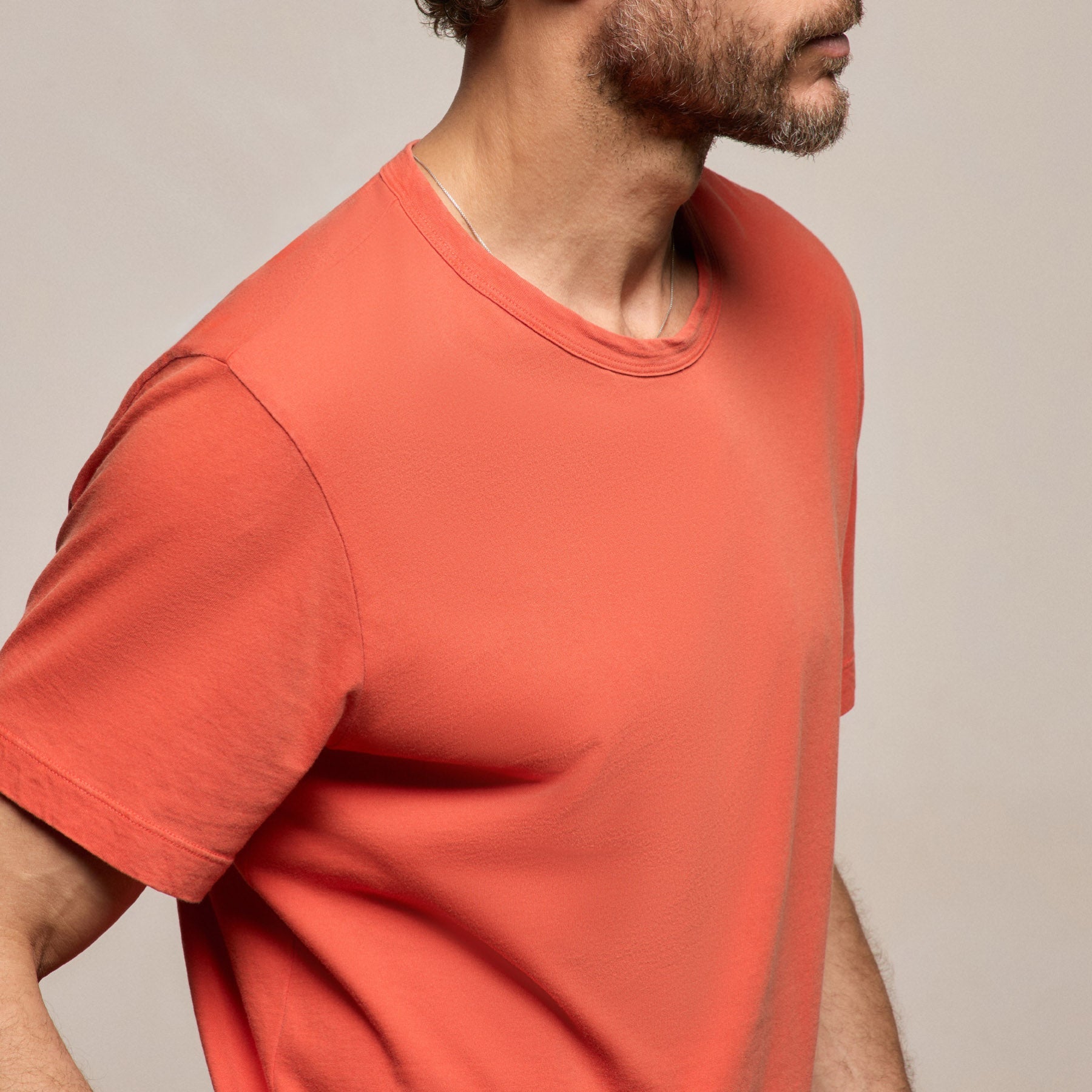 Short Sleeve Crew Neck - Blood Orange Pigment