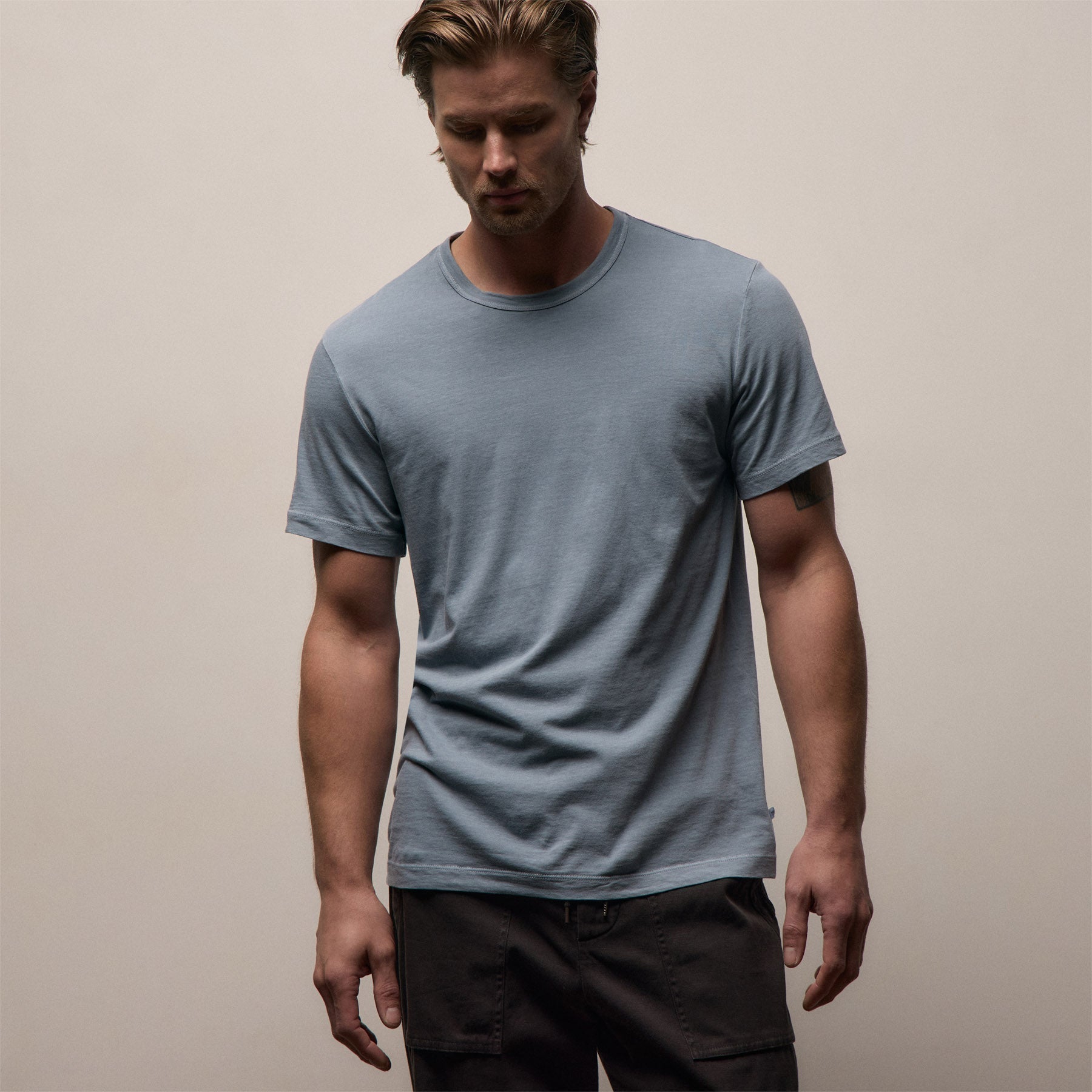 Short Sleeve Crew Neck - Bluestone Pigment