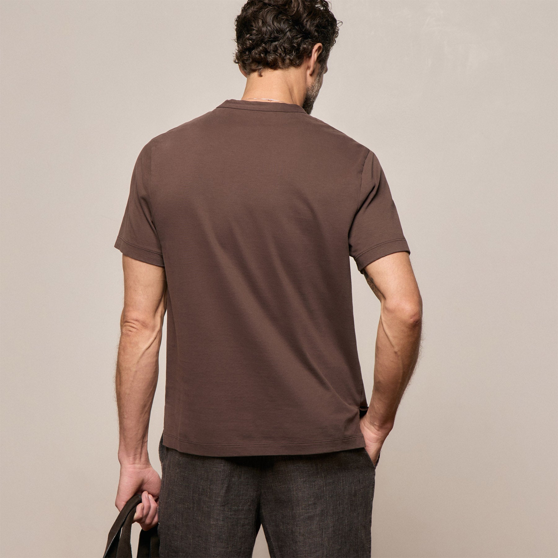Heavy Luxe Jersey Crew - Bark