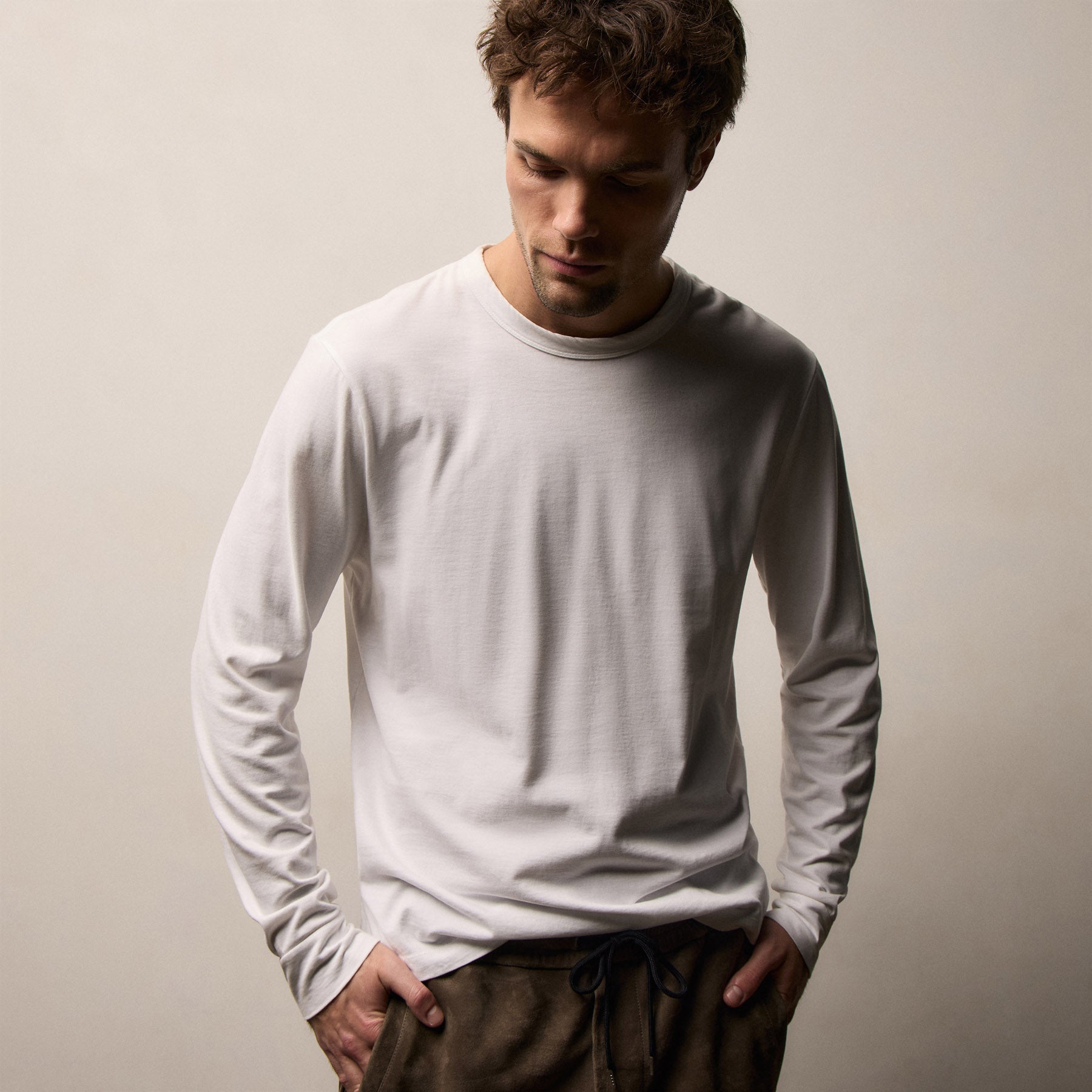 Heavy Luxe Jersey Long Sleeve - White