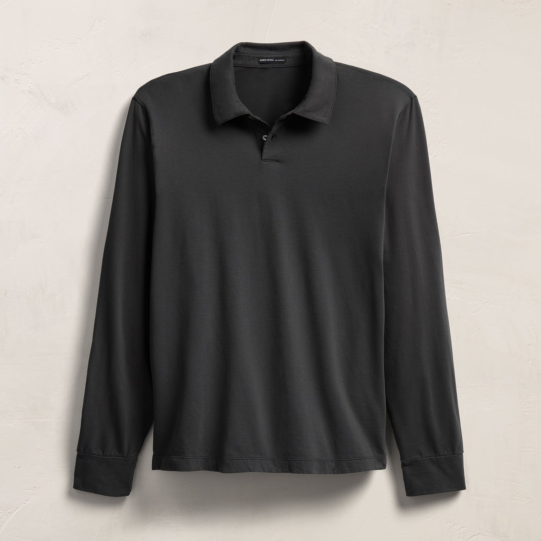 Heavy Luxe Jersey Long Sleeve Polo - Magma