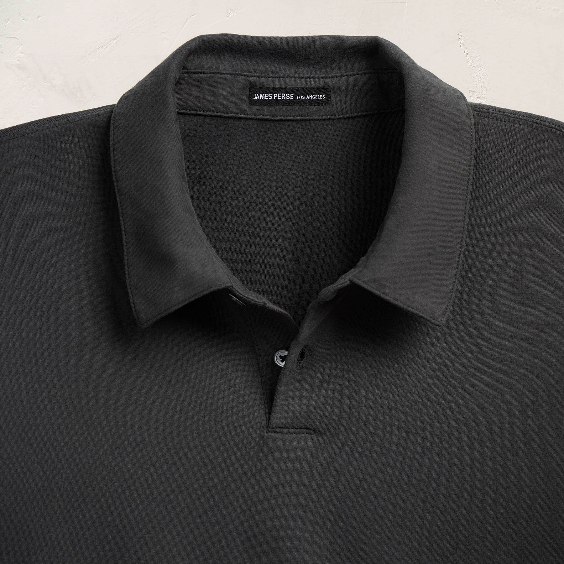 Heavy Luxe Jersey Long Sleeve Polo - Magma