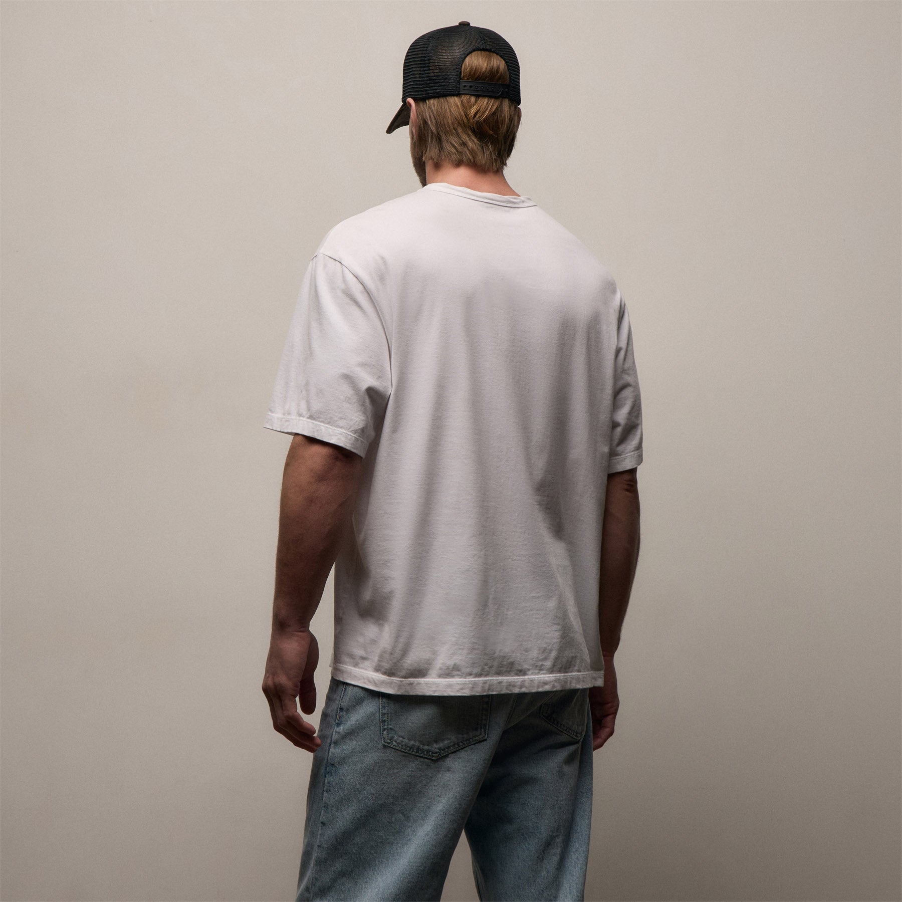 Heavy Luxe Jersey Oversized Crew - White