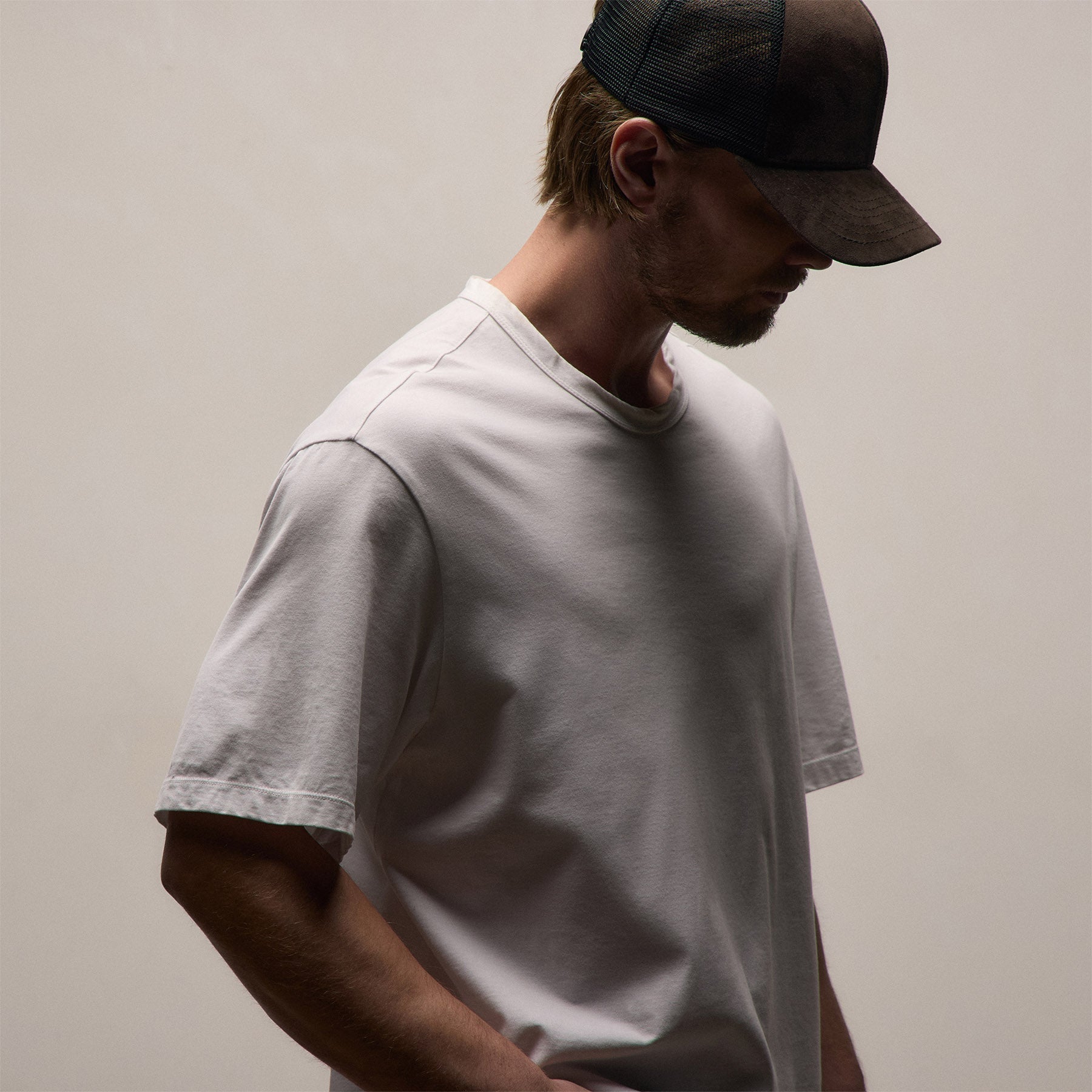 Heavy Luxe Jersey Oversized Crew - White