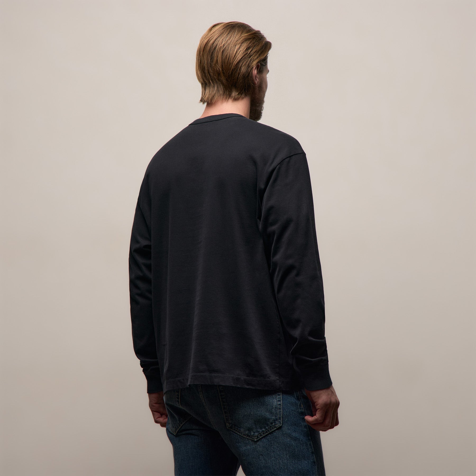 Heavy Luxe Jersey Oversized Long Sleeve - Black