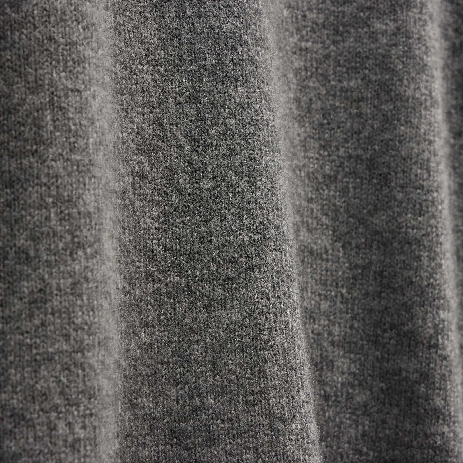 Lightweight Textured Cashmere Knit Zip Up Hoodie - Thunder