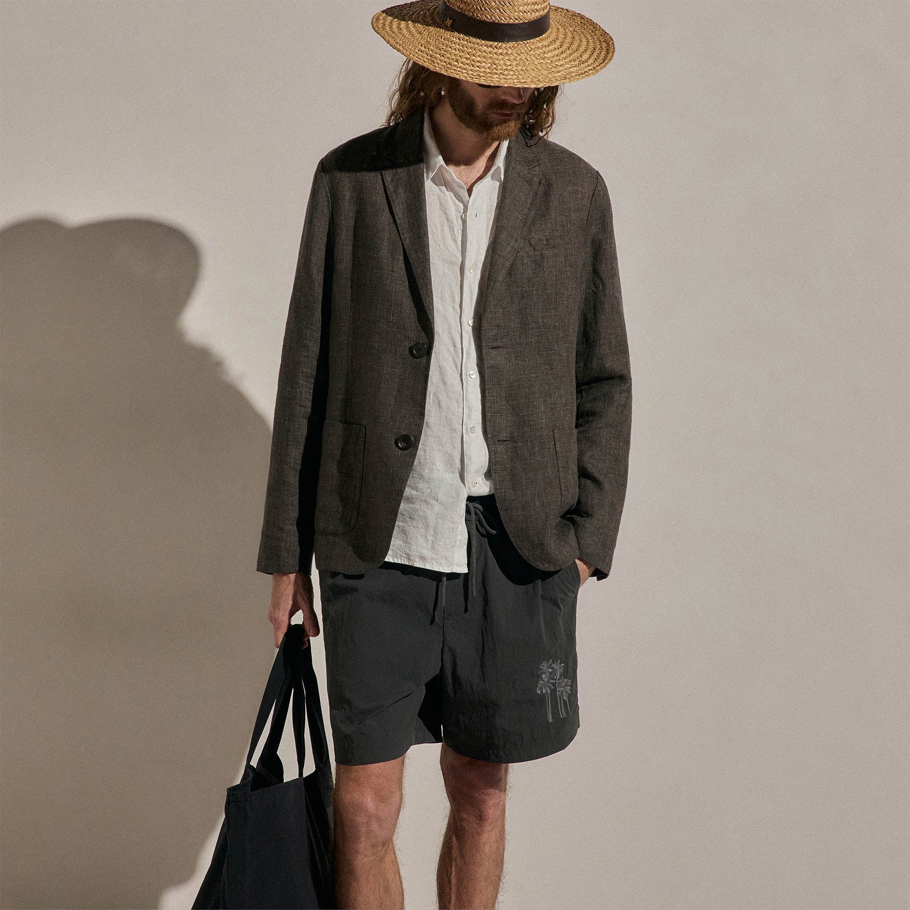 Montecito Linen Blazer - Bark