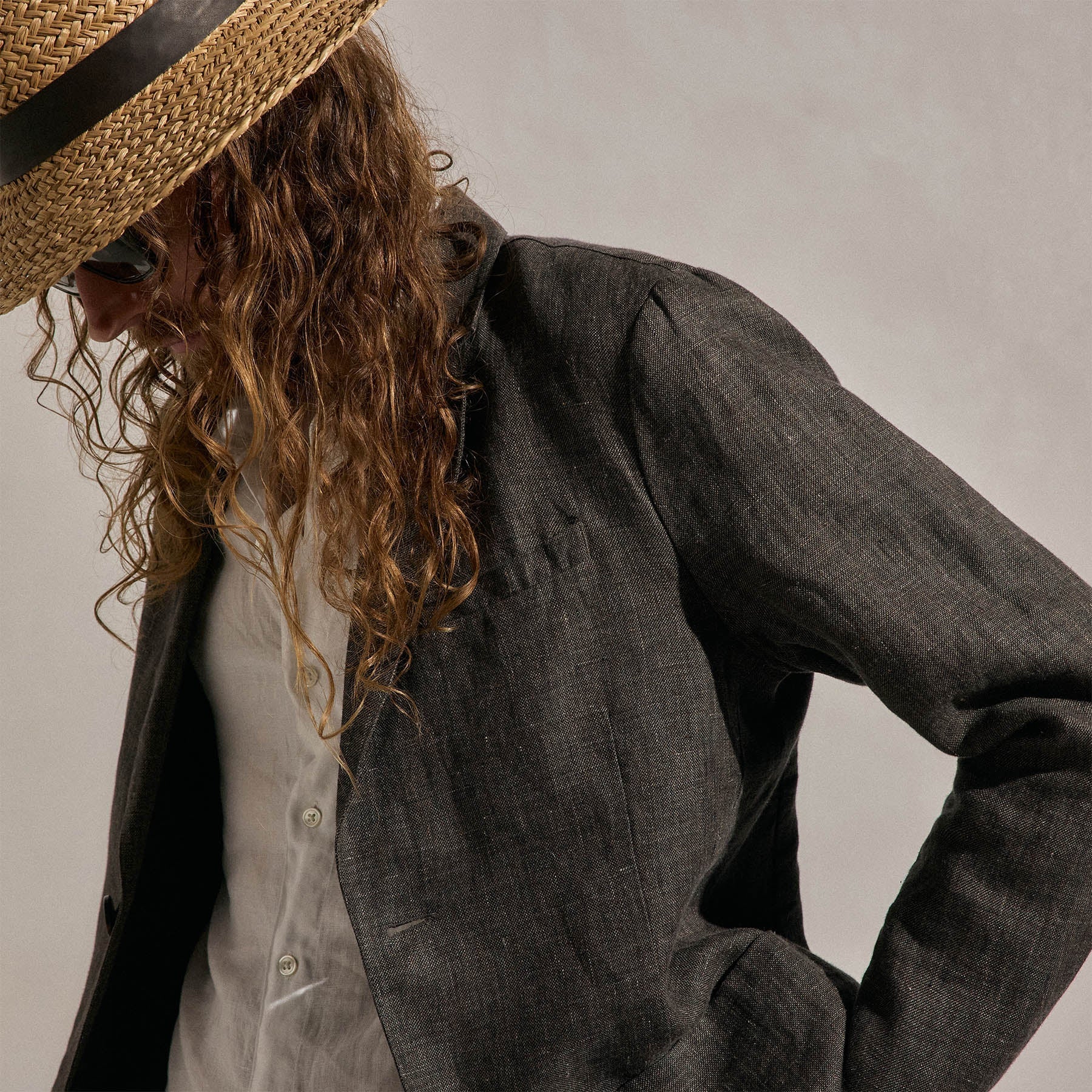 Montecito Linen Blazer - Bark