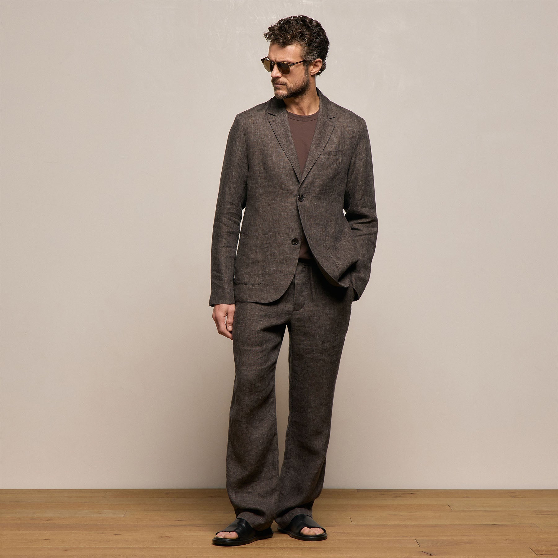 Montecito Linen Blazer - Bark