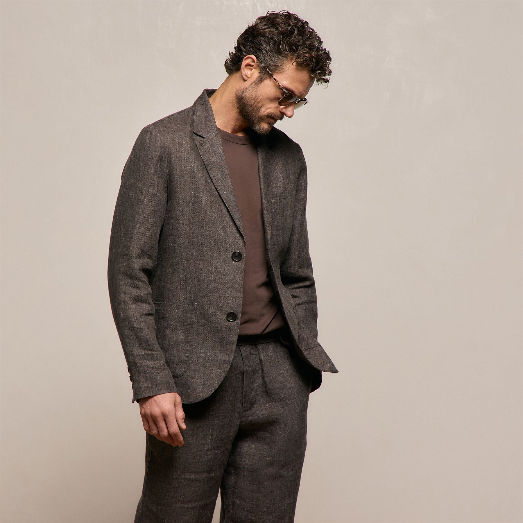 Montecito Linen Blazer - Bark