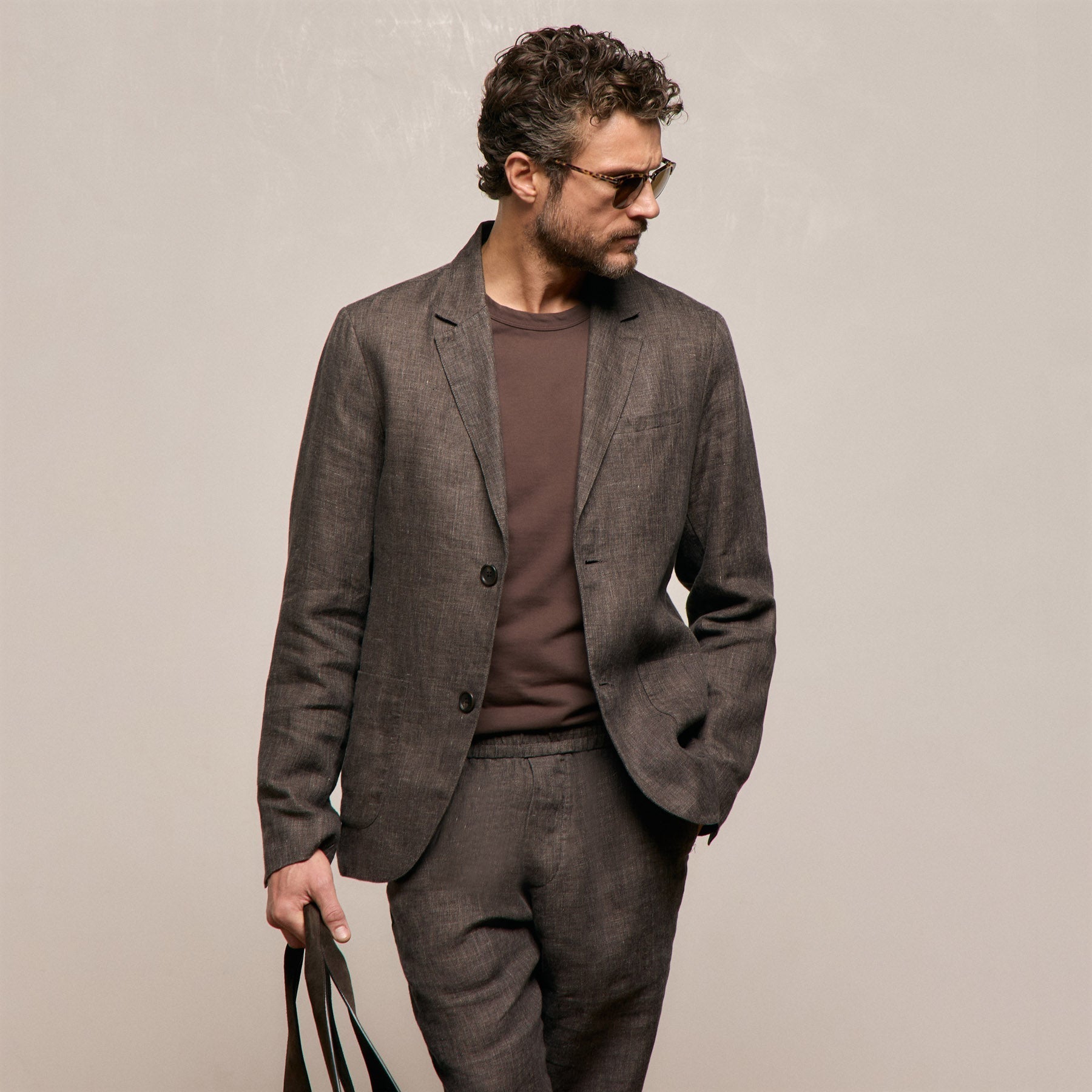 Montecito Linen Blazer - Bark