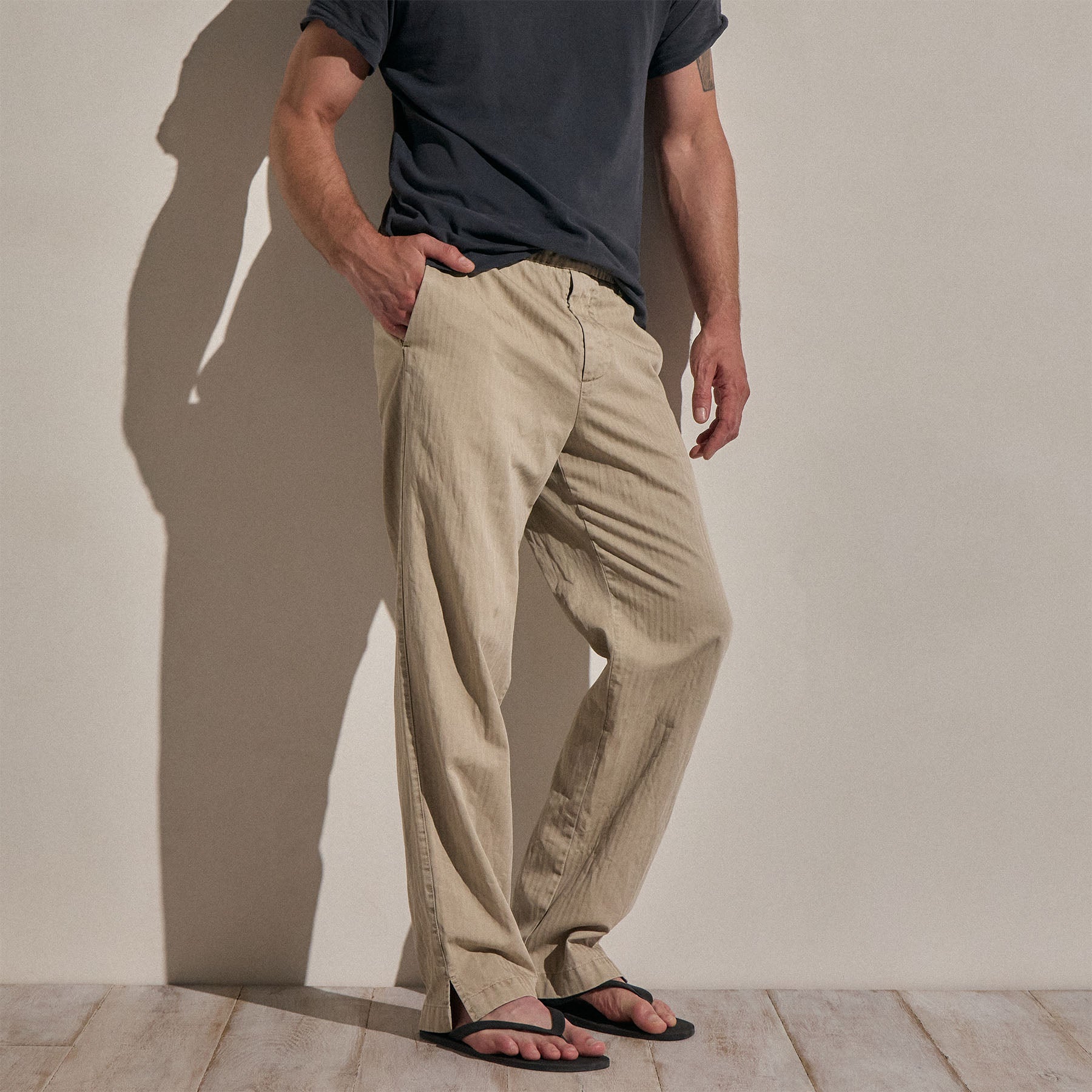 Herringbone Twill Trouser - Flax Pigment