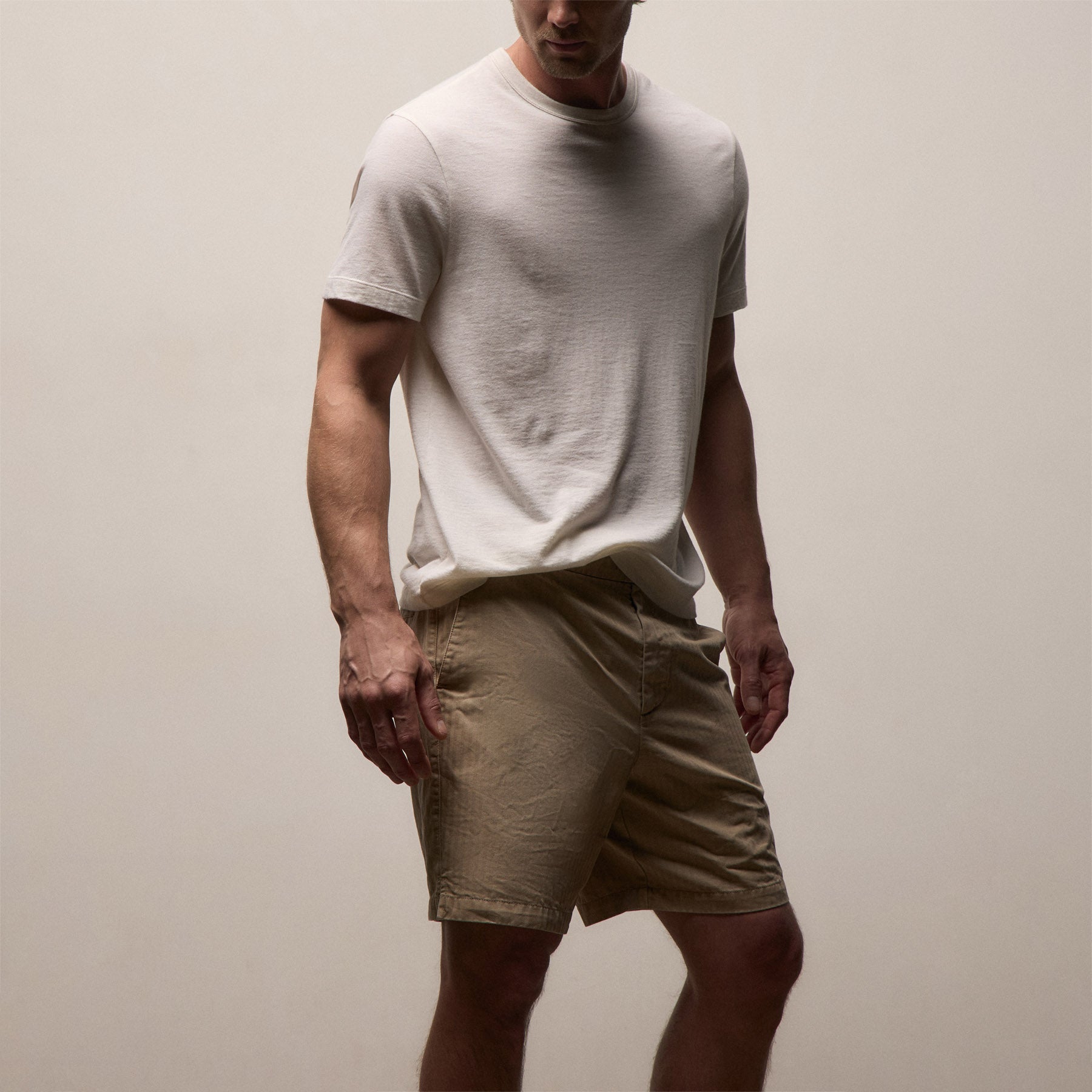 Herringbone Surplus Short - Light Khaki Pigment