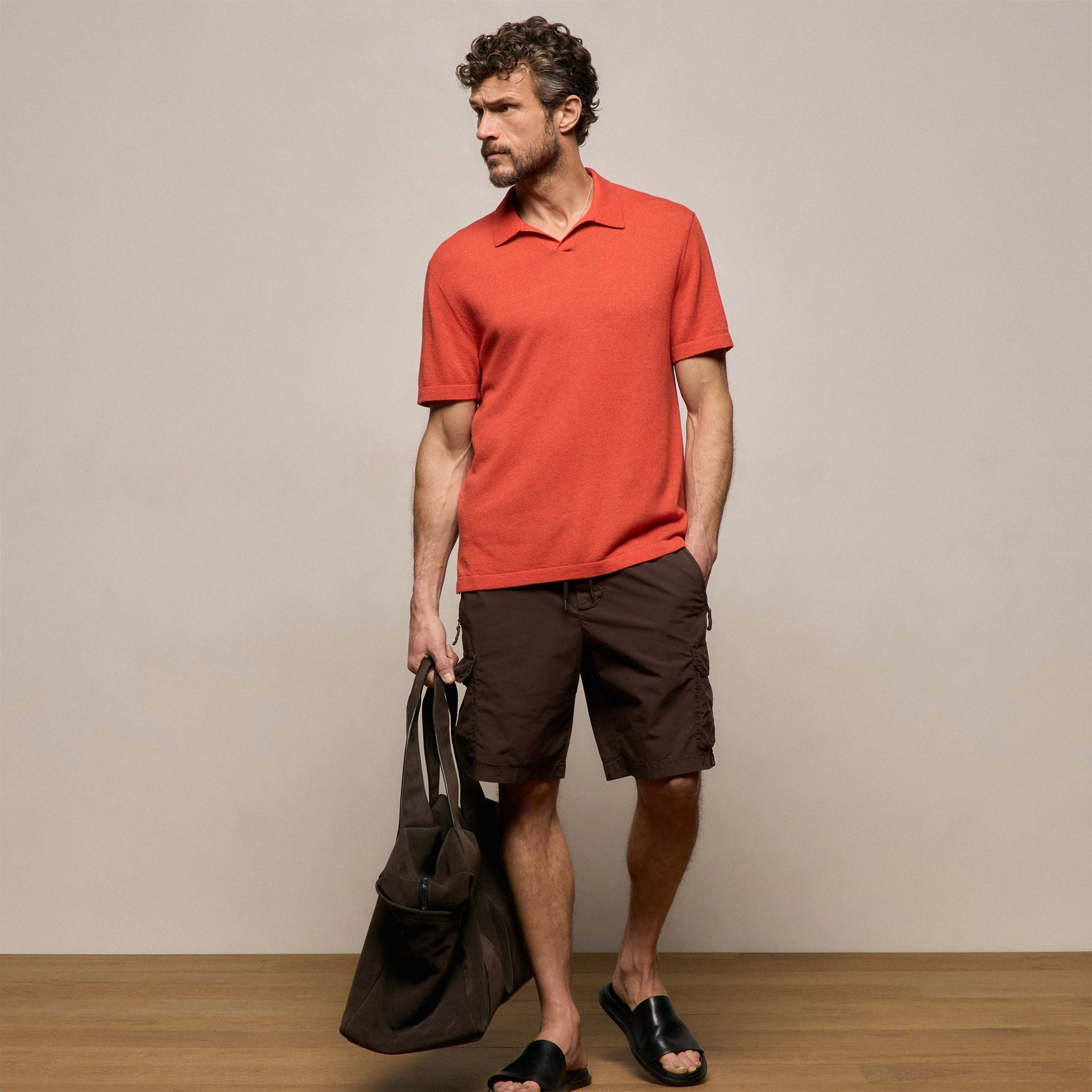 Cotton Cashmere Polo - Blood Orange