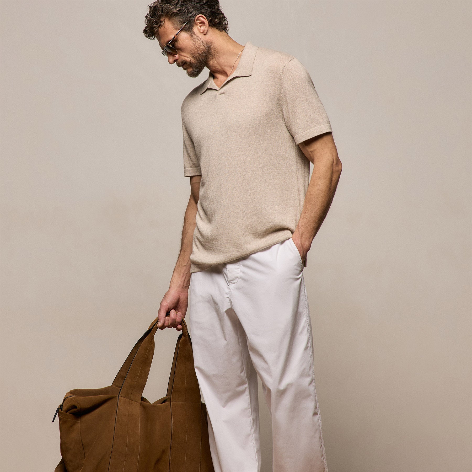 Cotton Cashmere Polo - Wheat