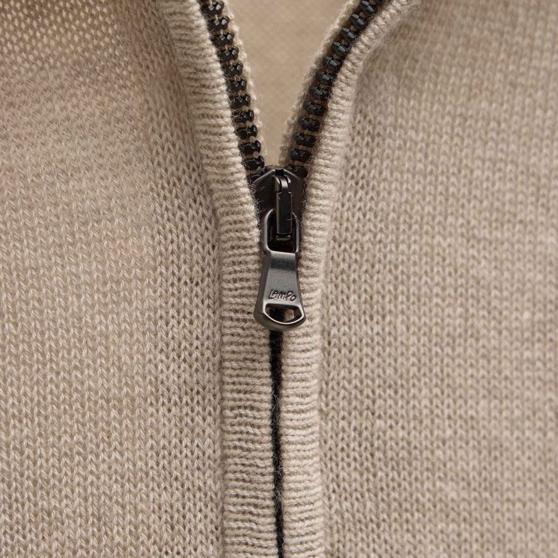 Cotton Cashmere Half Zip - Wheat