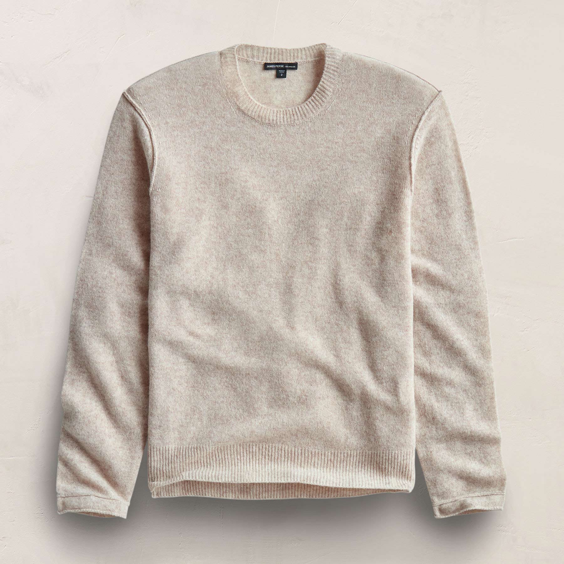 Soft Featherweight Cashmere Crew - Light Beige