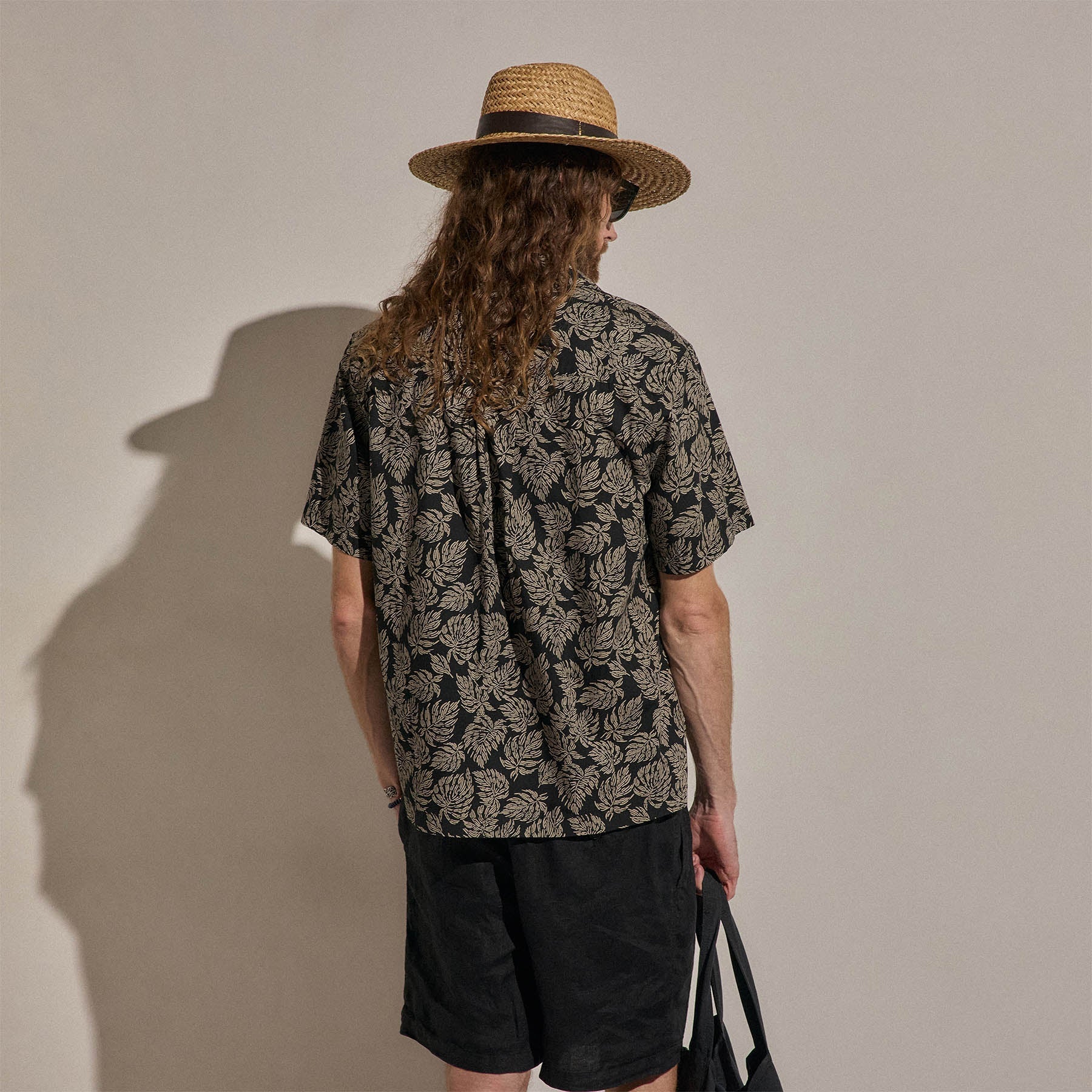 Palm Printed Shirt - Black/Stone Pigment