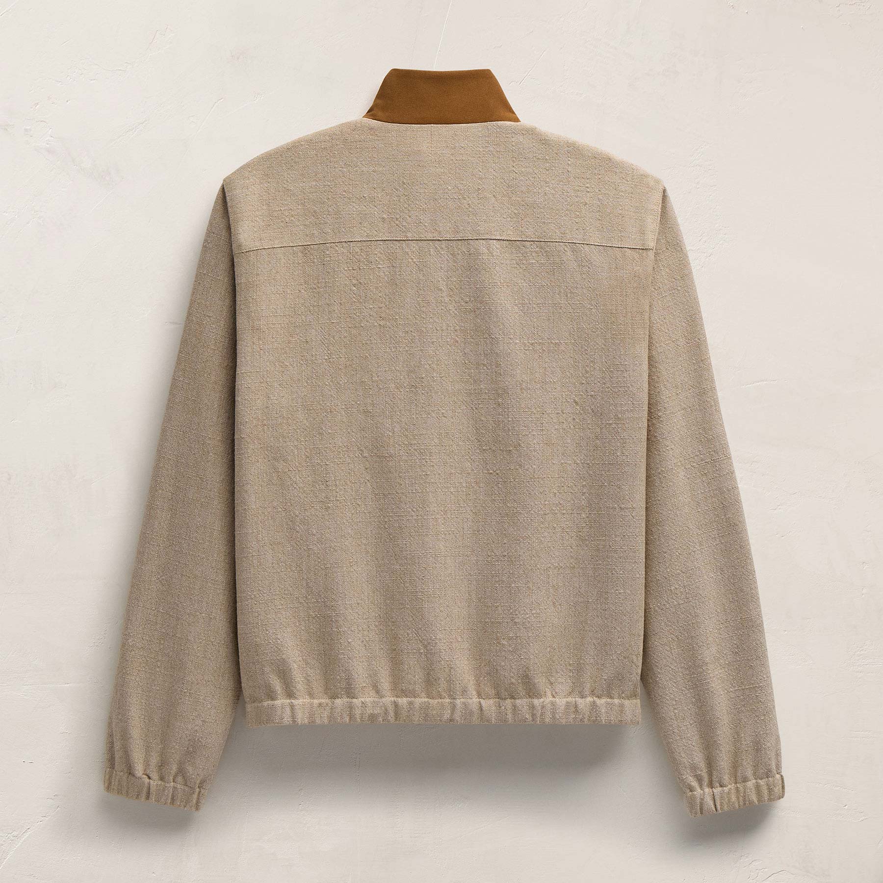 Suede Trimmed Track Jacket - Natural/Tobacco