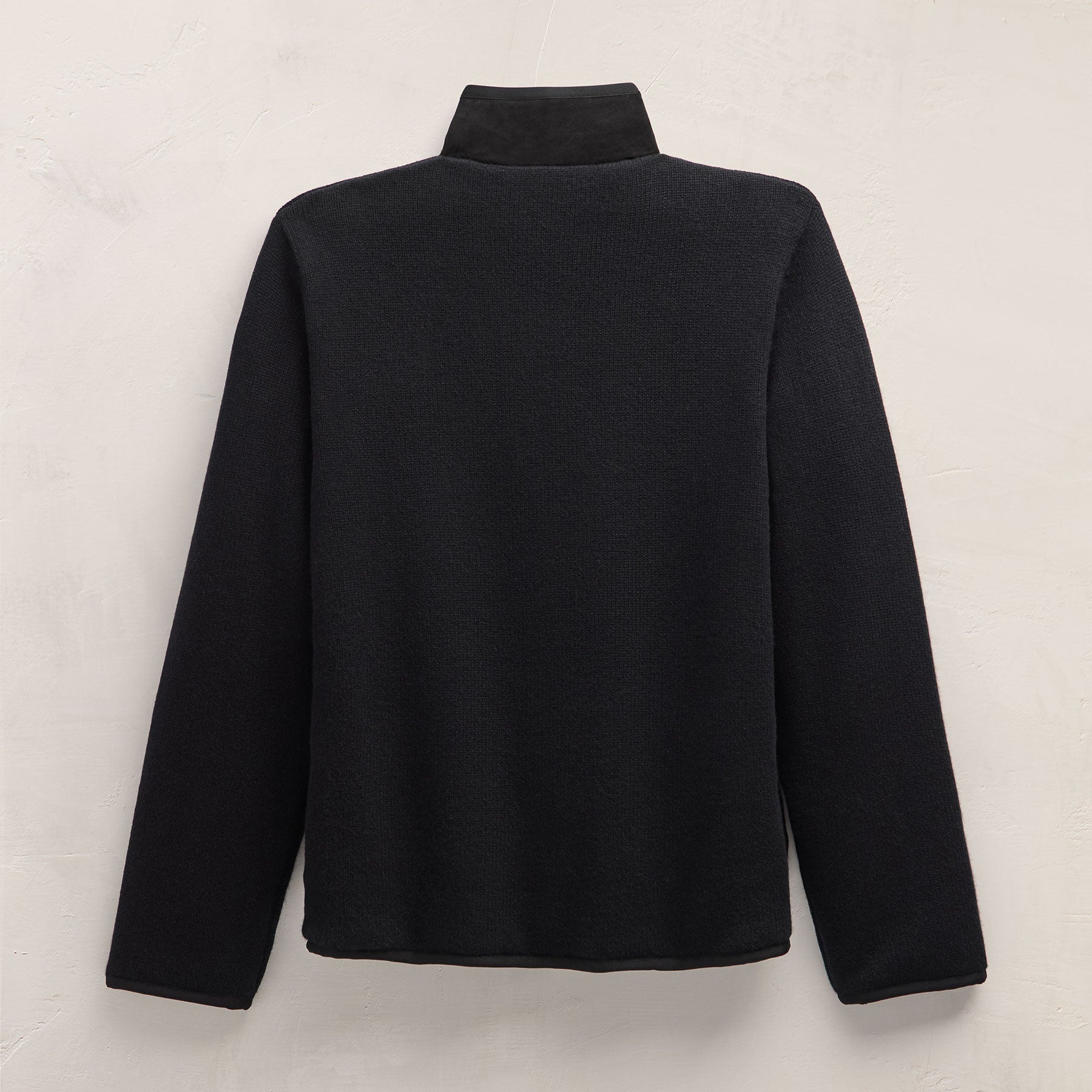 Recycled Cashmere Car Coat - Black/Black