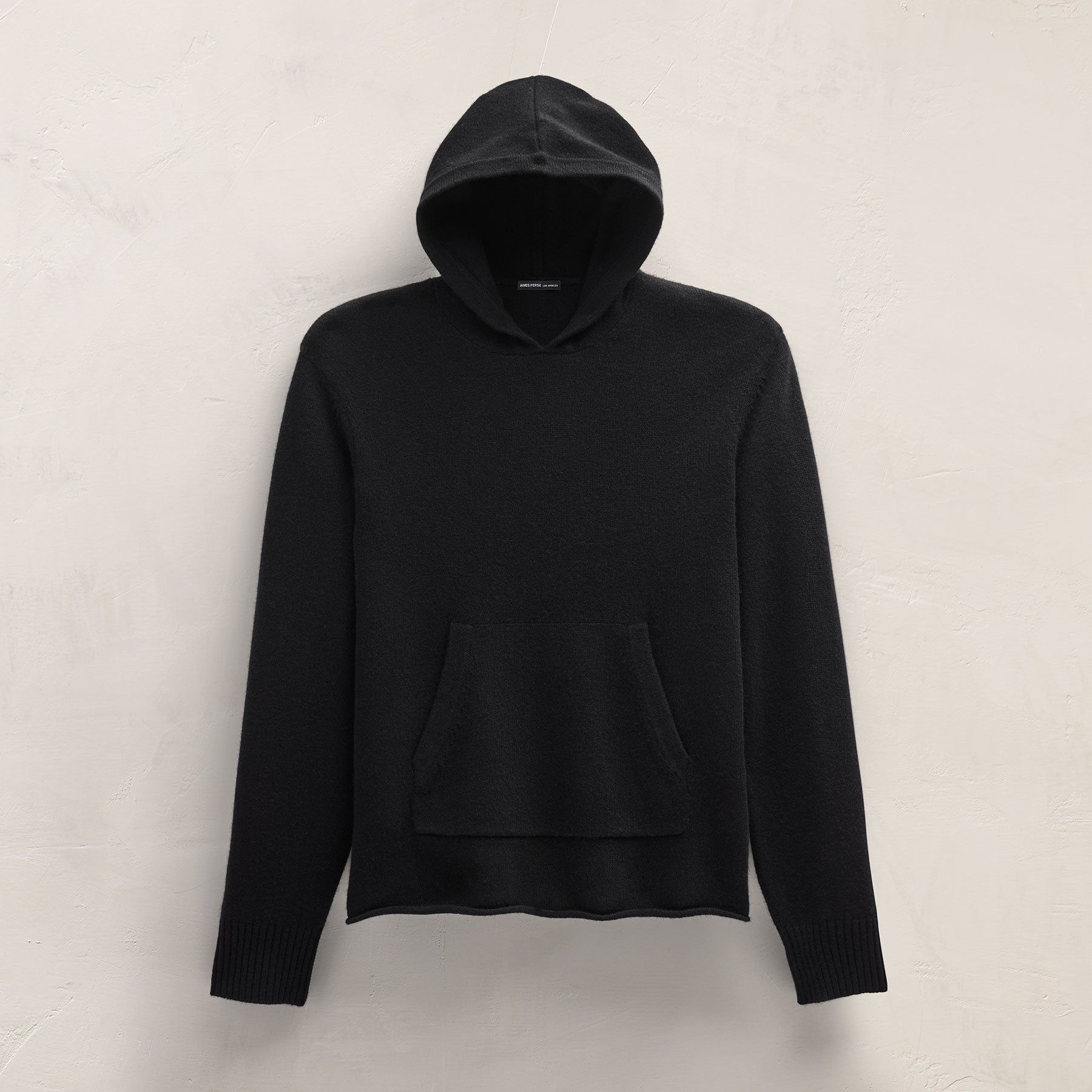 Recycled Cashmere Hooded Pullover - Black