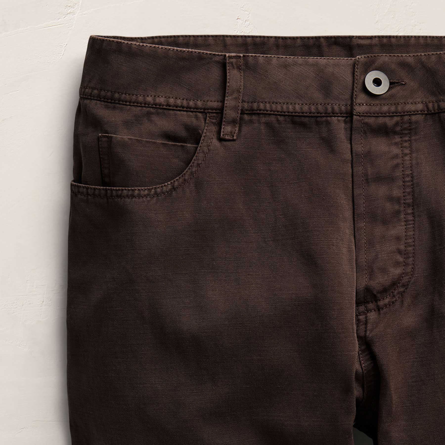 Classic Cotton Linen Twill Pant - Bark Pigment