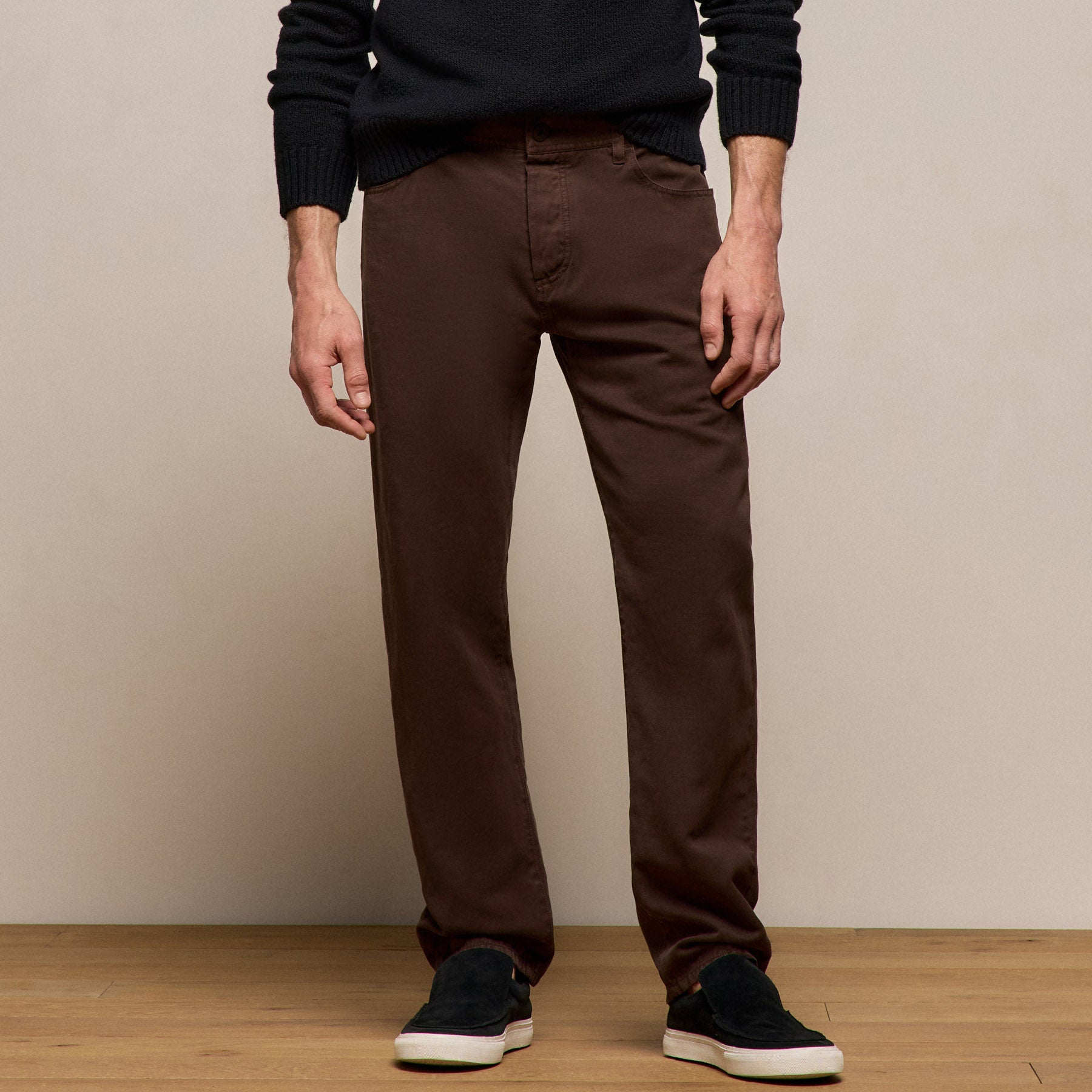 Classic Cotton Linen Twill Pant - Bark Pigment