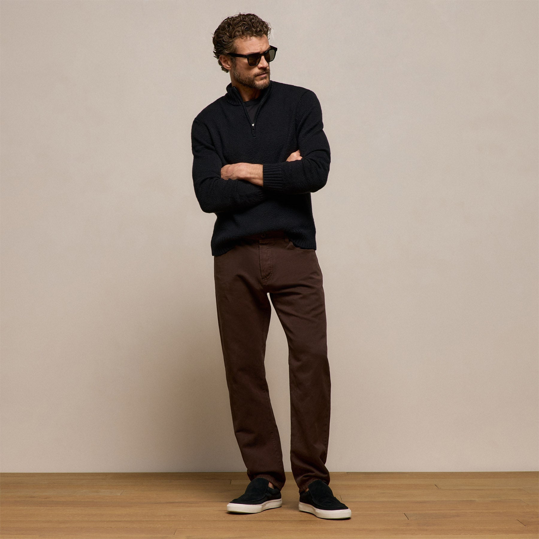 Classic Cotton Linen Twill Pant - Bark Pigment