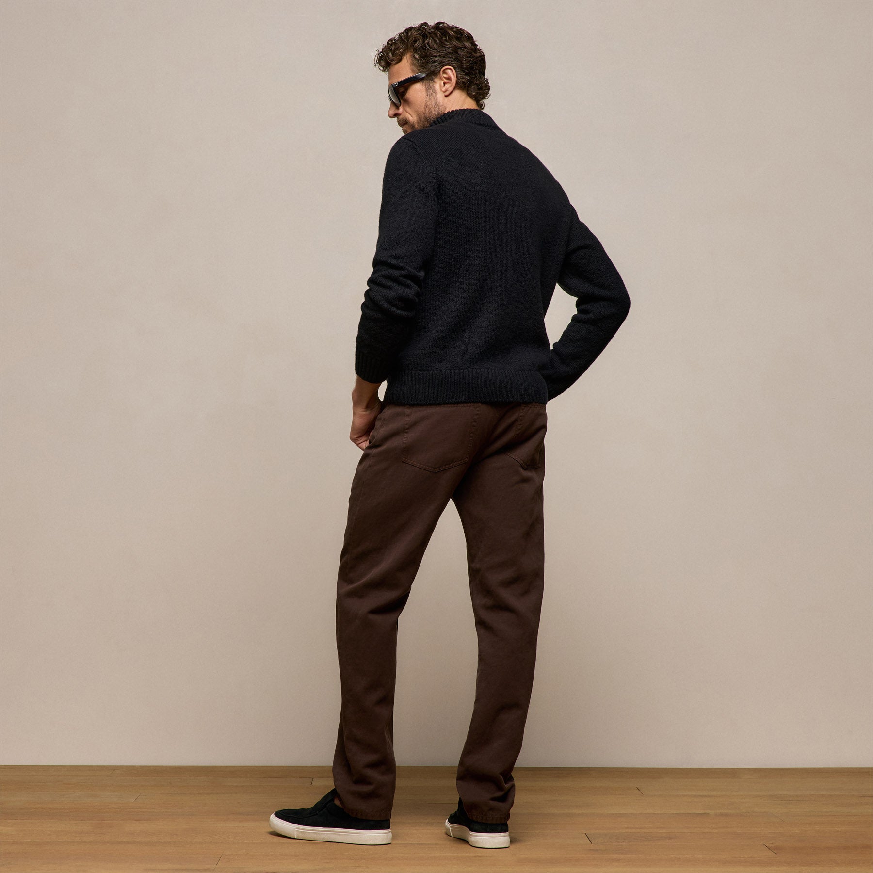 Classic Cotton Linen Twill Pant - Bark Pigment