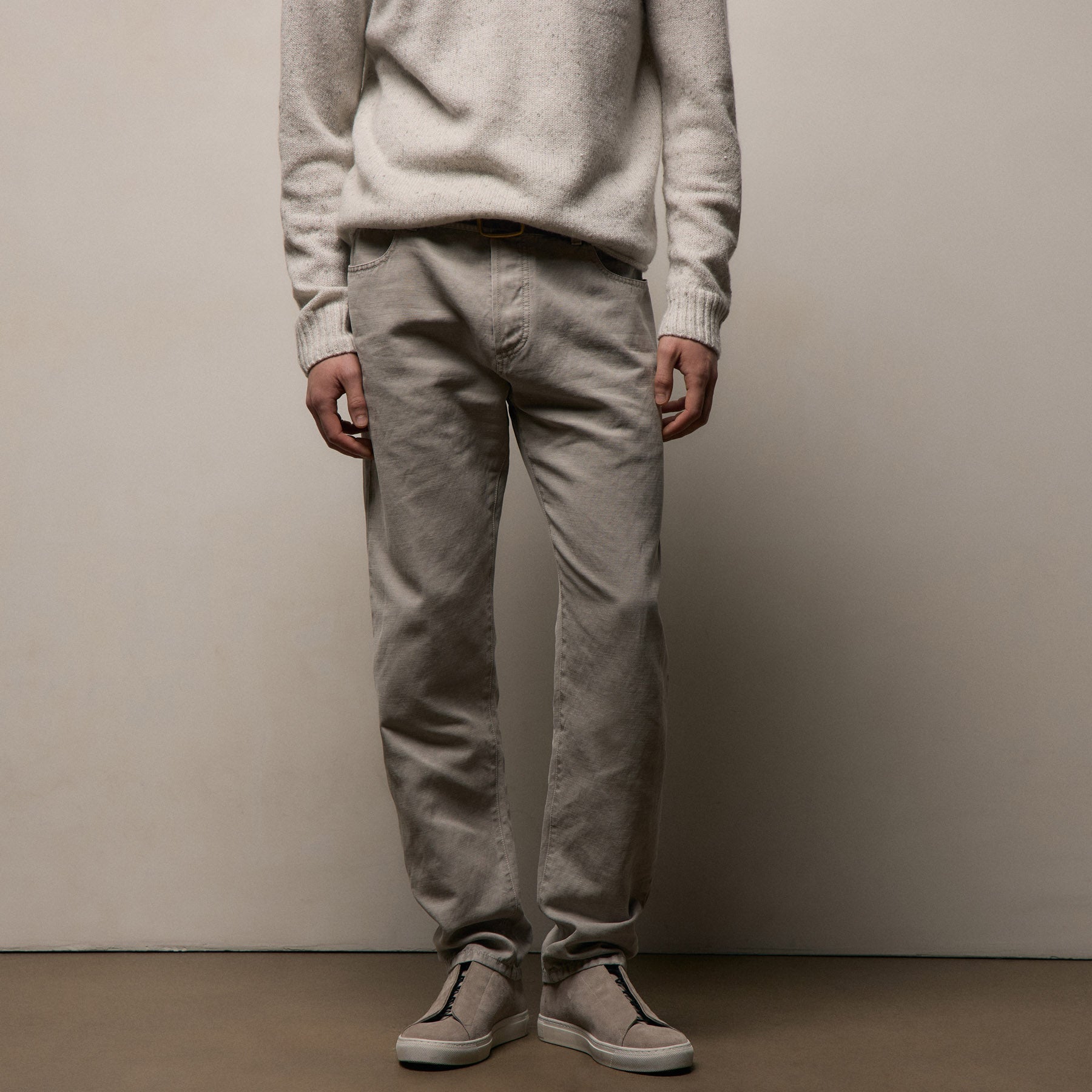 Classic Cotton Linen Twill Pant - Fog Pigment