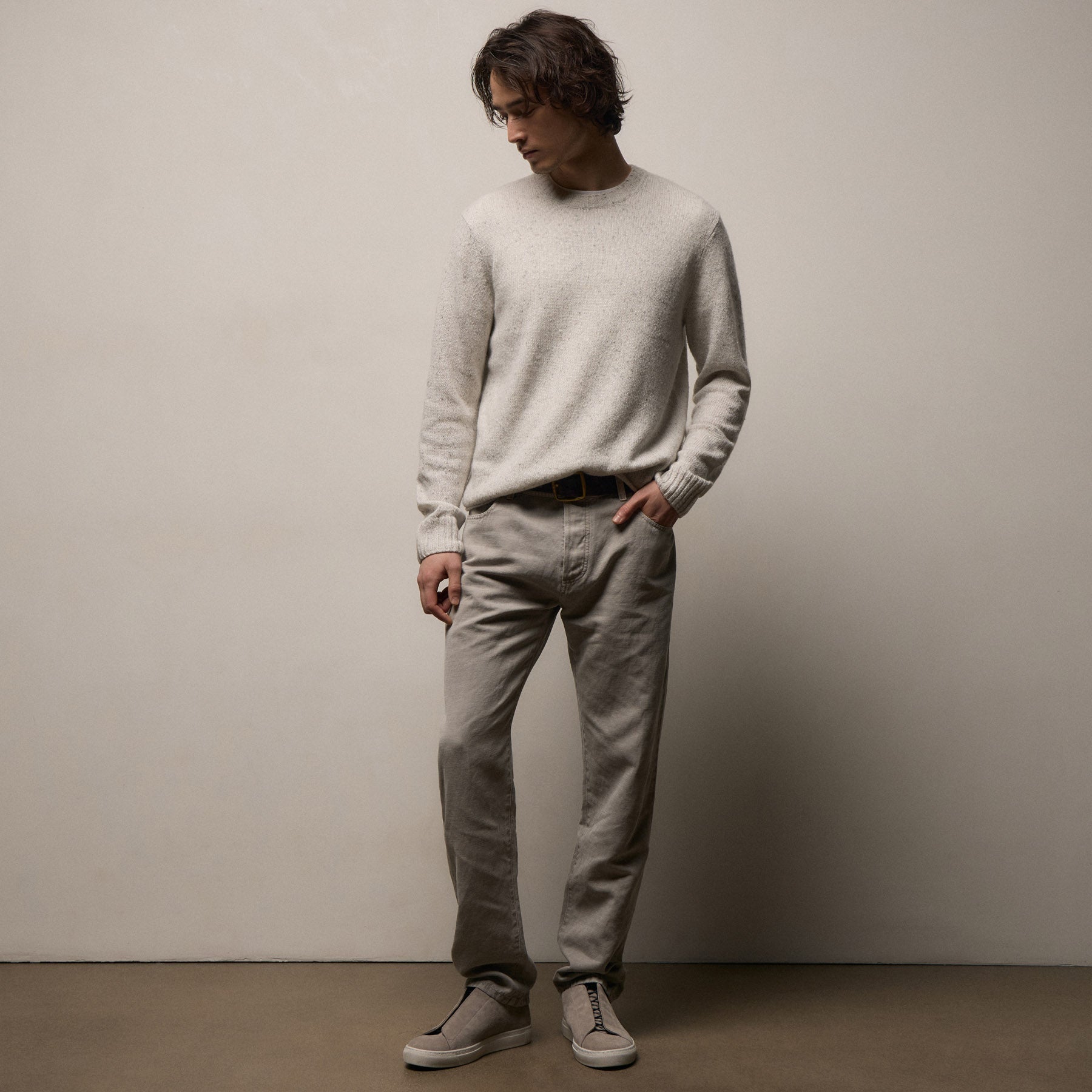 Classic Cotton Linen Twill Pant - Fog Pigment