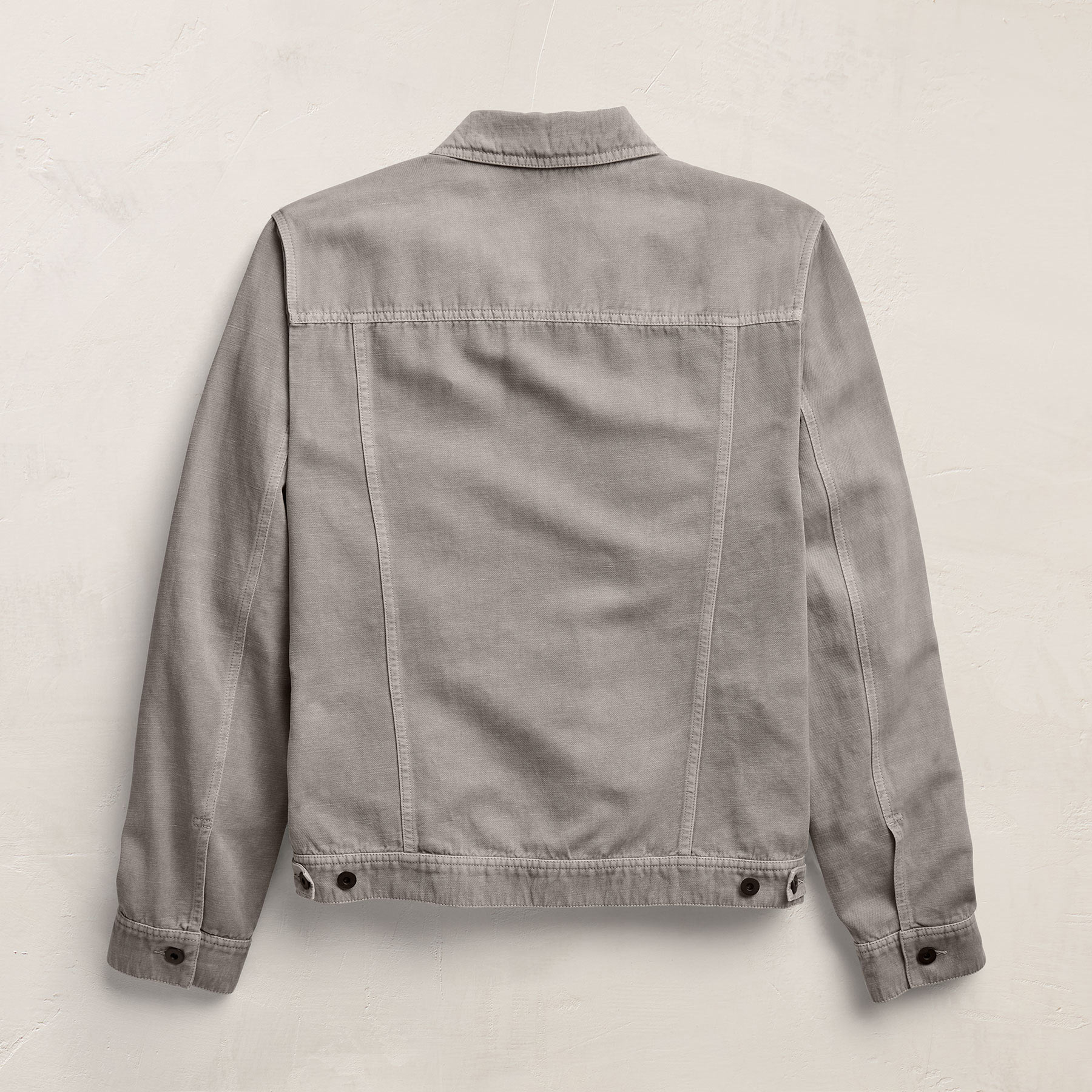 Cotton Linen Twill Trucker Jacket - Fog Pigment