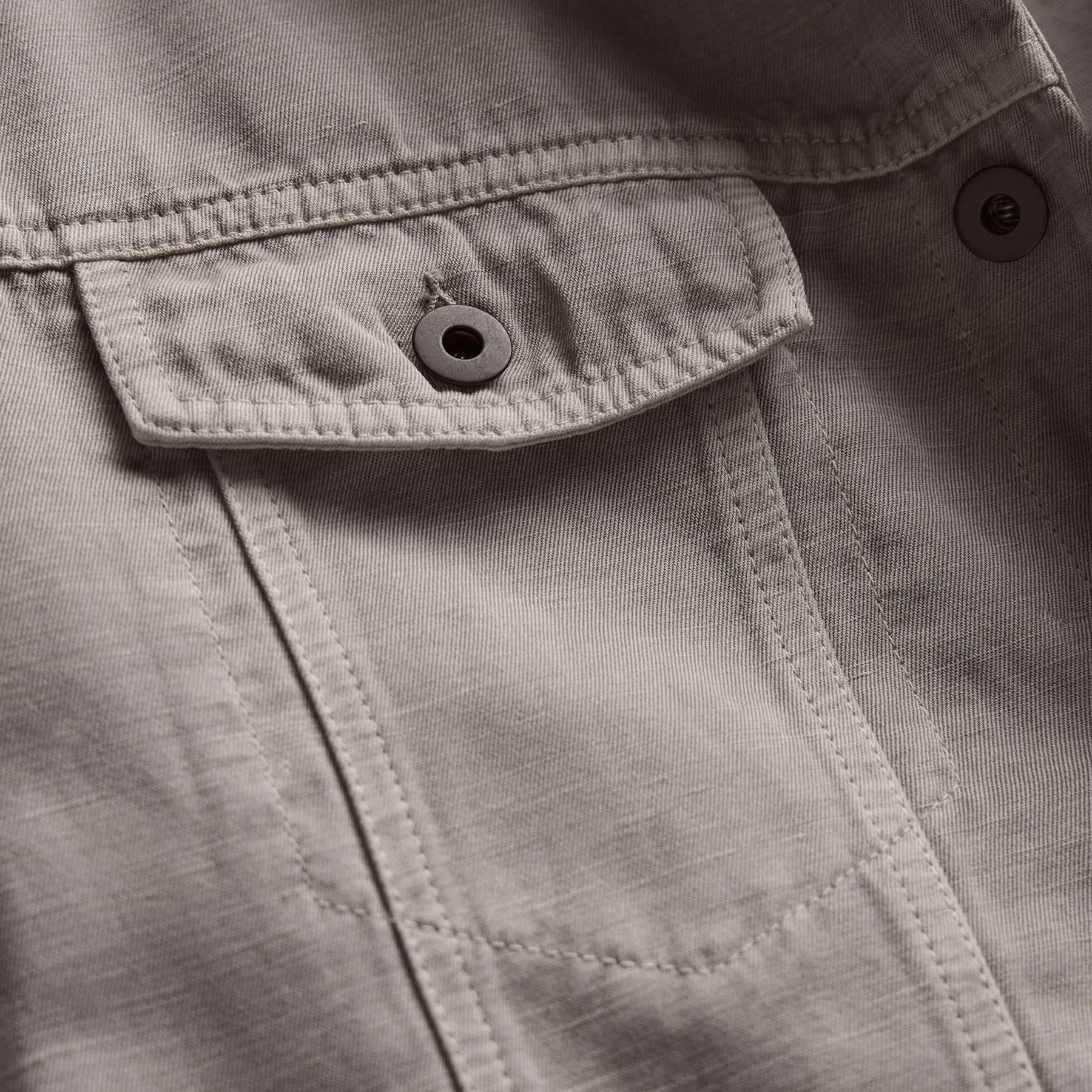 Cotton Linen Twill Trucker Jacket - Fog Pigment